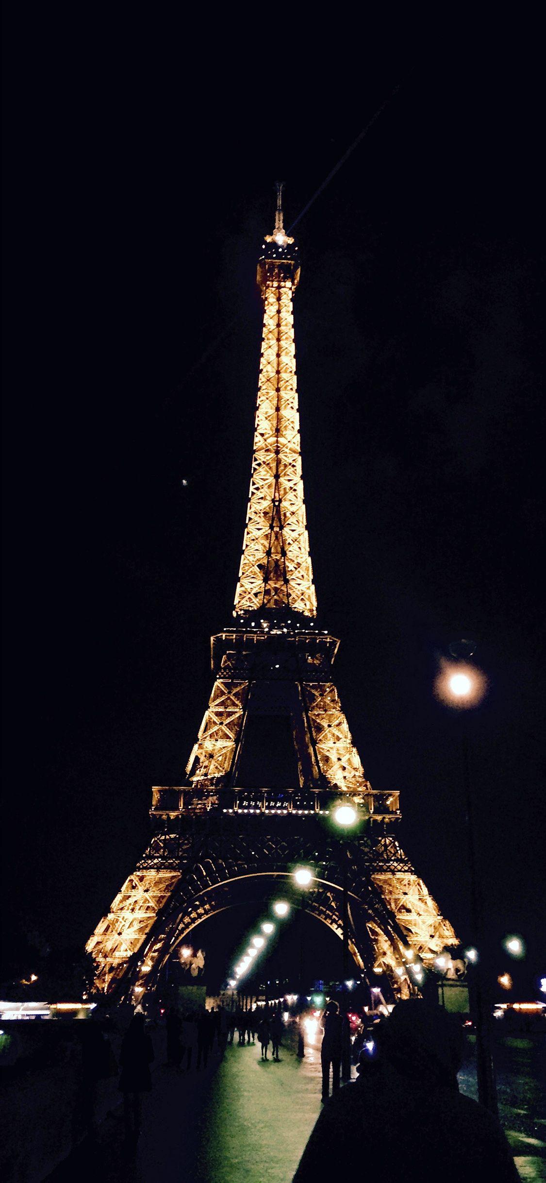 1125x2436 paris city art night france eiffel tower dark