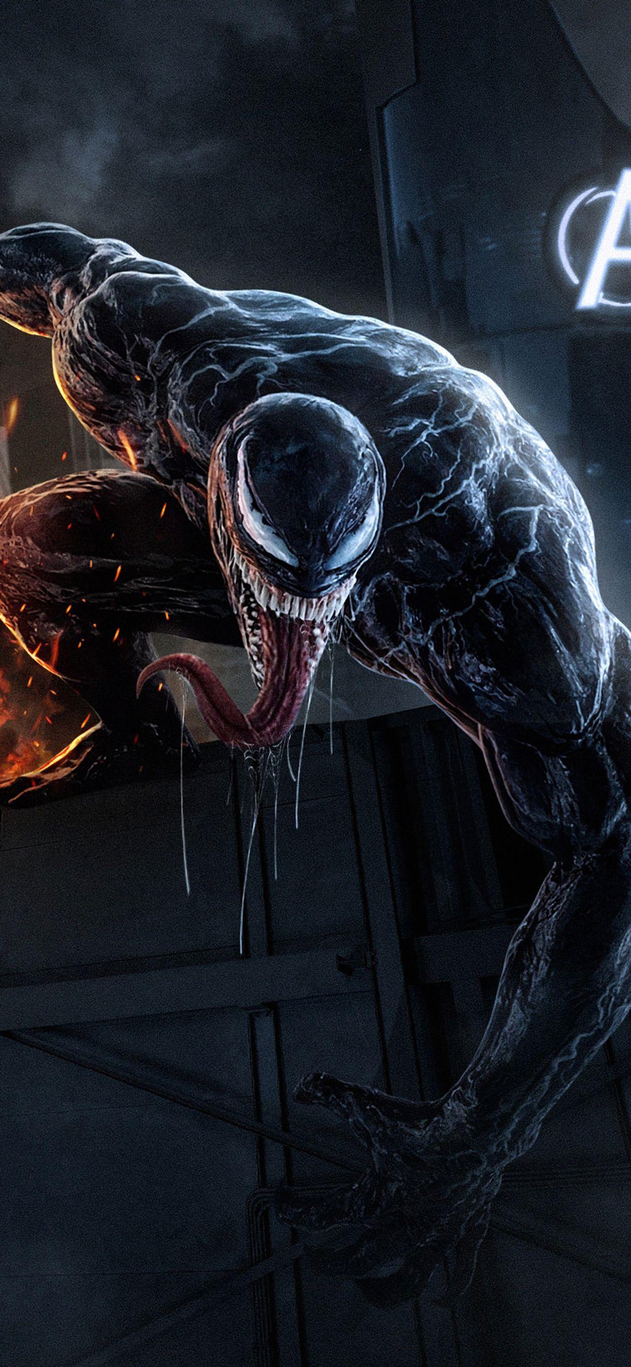 1242x2688 Venom Alongside Avengers Tower iPhone XS MAX HD 4k Wallpaper, Image, Background, Photo and Picture
