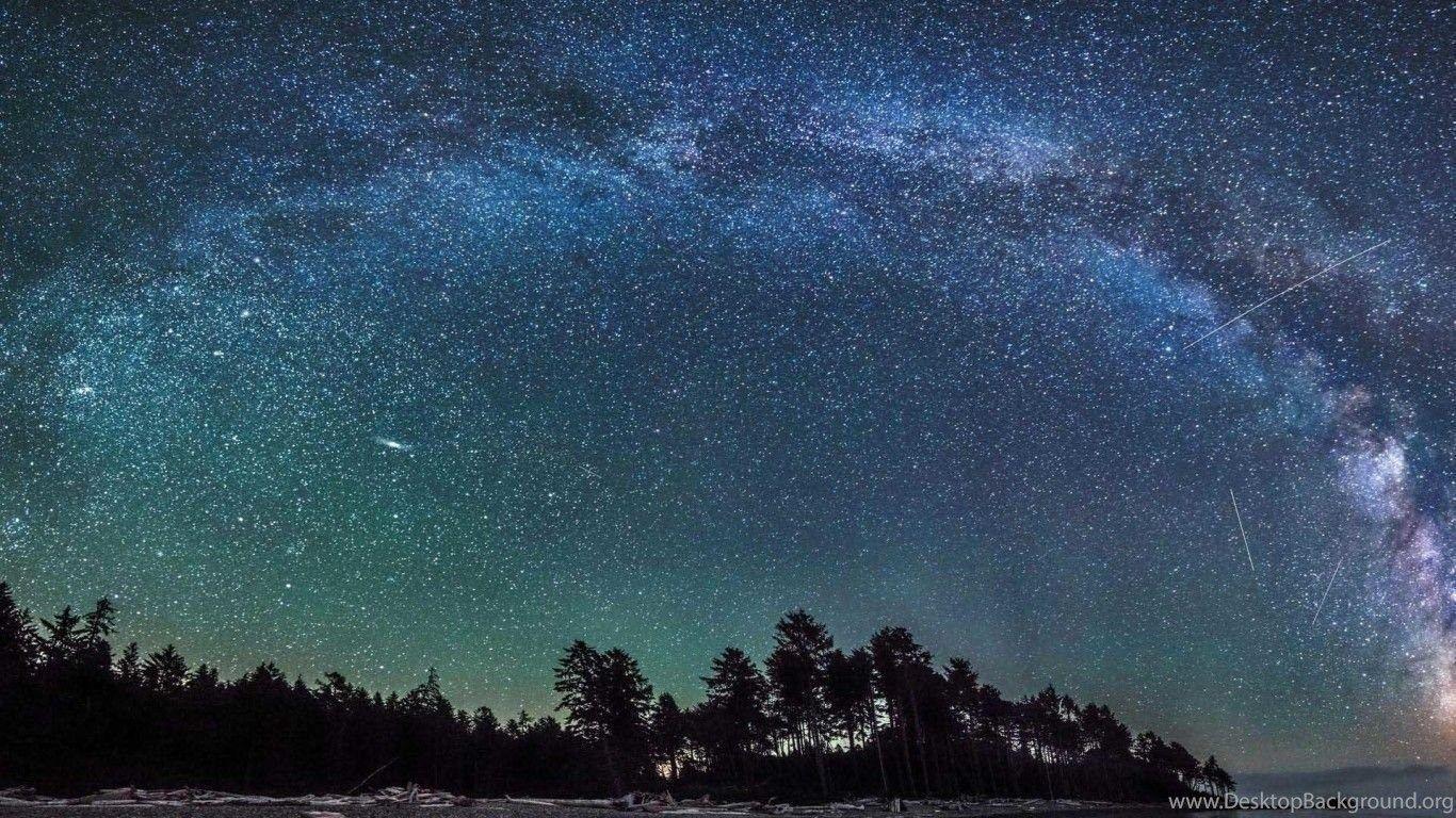 1366x768 Beautiful Starry Night Sky Wallpaper. Desktop Background