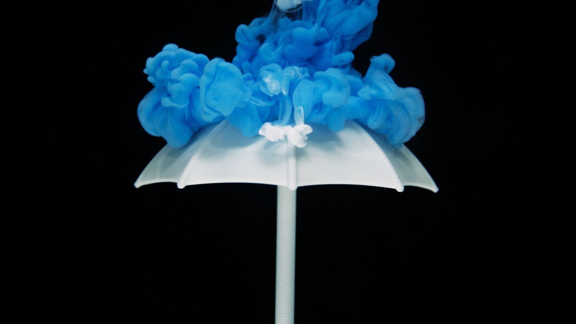 1920x1080 Desktop wallpaper umbrella, blue ink dipping, abstract, HD image, picture, background, a450ad