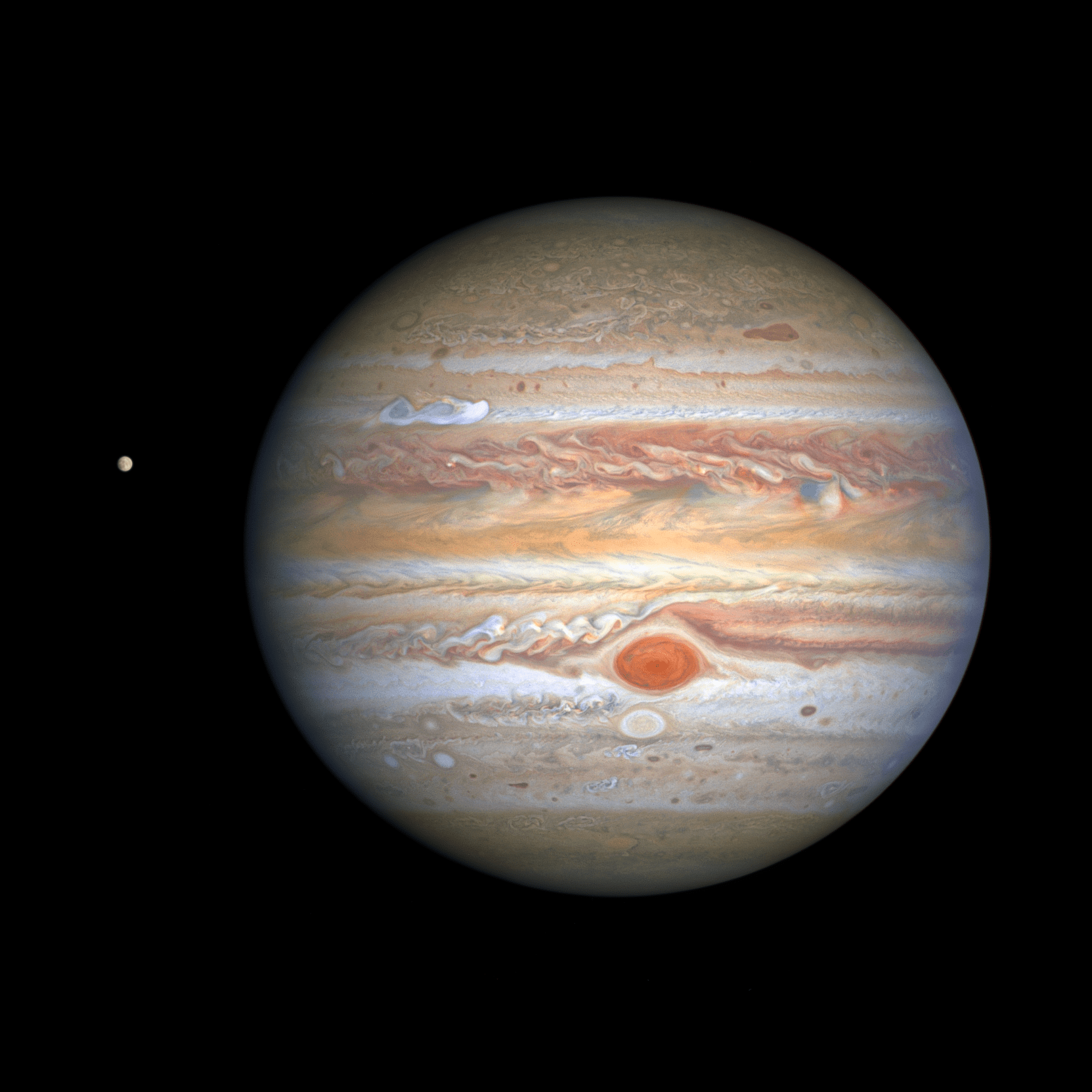 1663x1663 Hubble Captures Crisp New Portrait of Jupiter's Storms