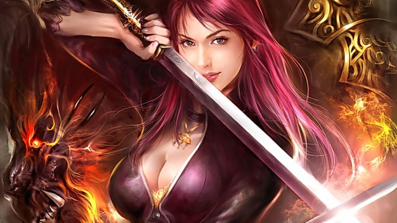 1366x768 Women Warrior wallpaper, Anime, HQ Women Warrior pictureK Wallpaper 2019