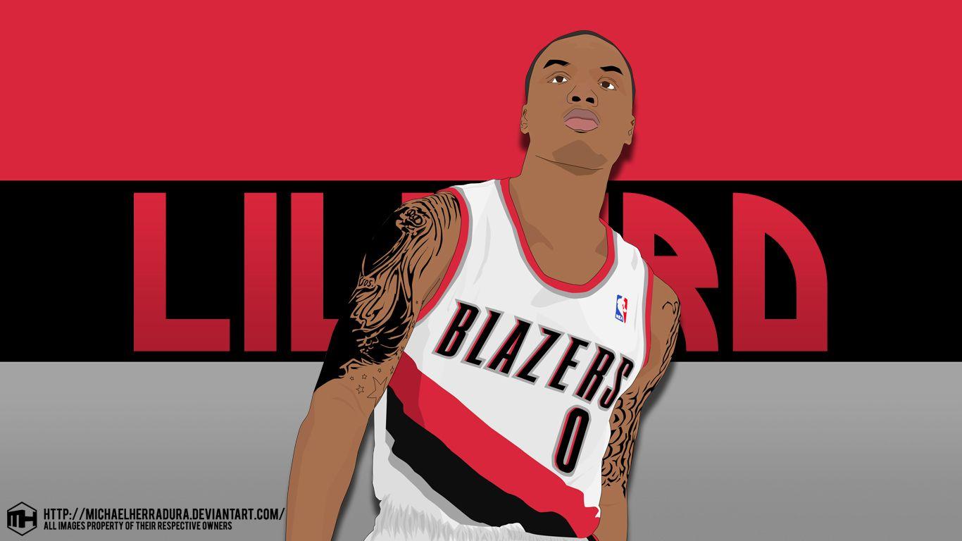 1366x768 Cartoon Wallpaper Damian Lillard