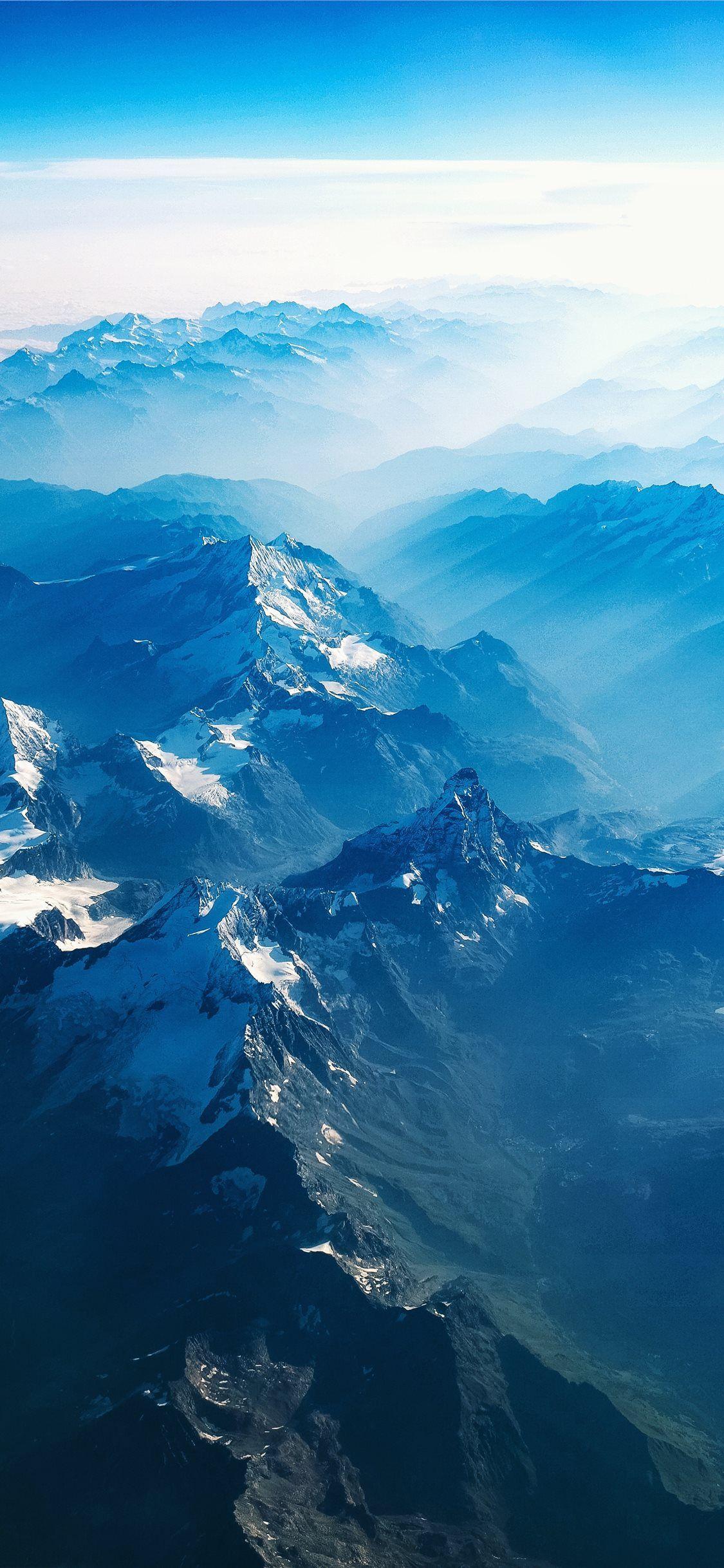 1125x2436 Flight over the Alps iPhone X Wallpaper Free Download