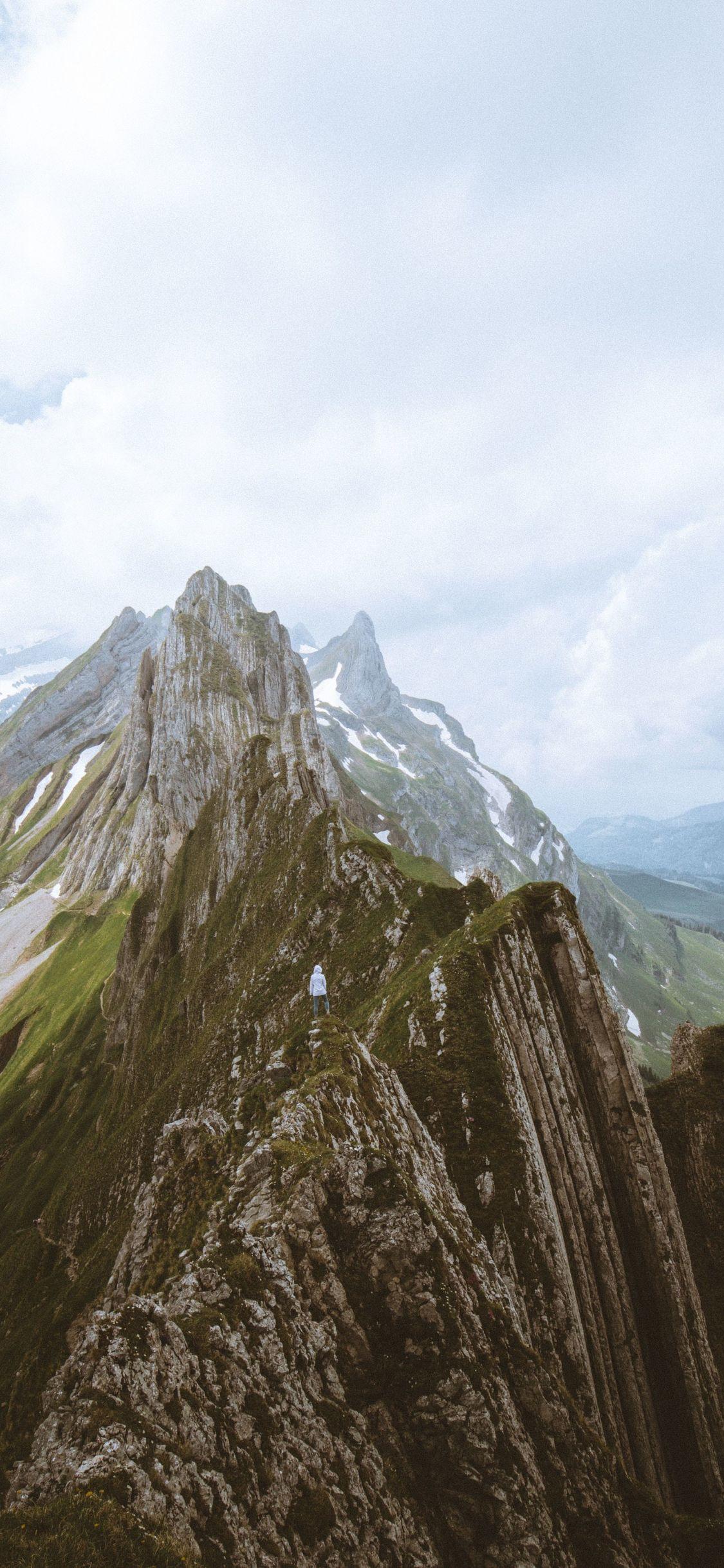 1125x2436 Download 1125x2436 wallpaper swiss alps, mountains, nature, clouds, iphone x 1125x2436 HD image, background, 8829