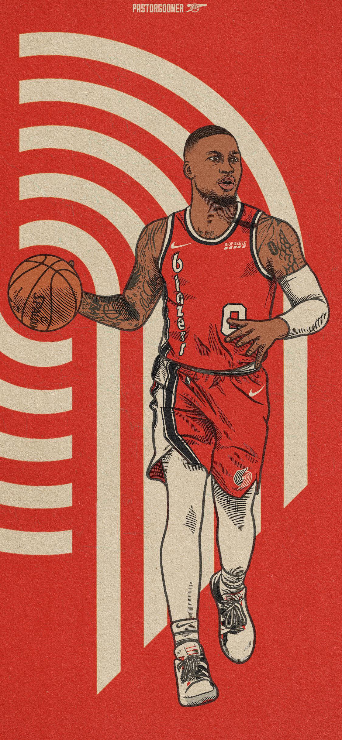 1125x2436 Damian Lillard Wallpaper HD Background