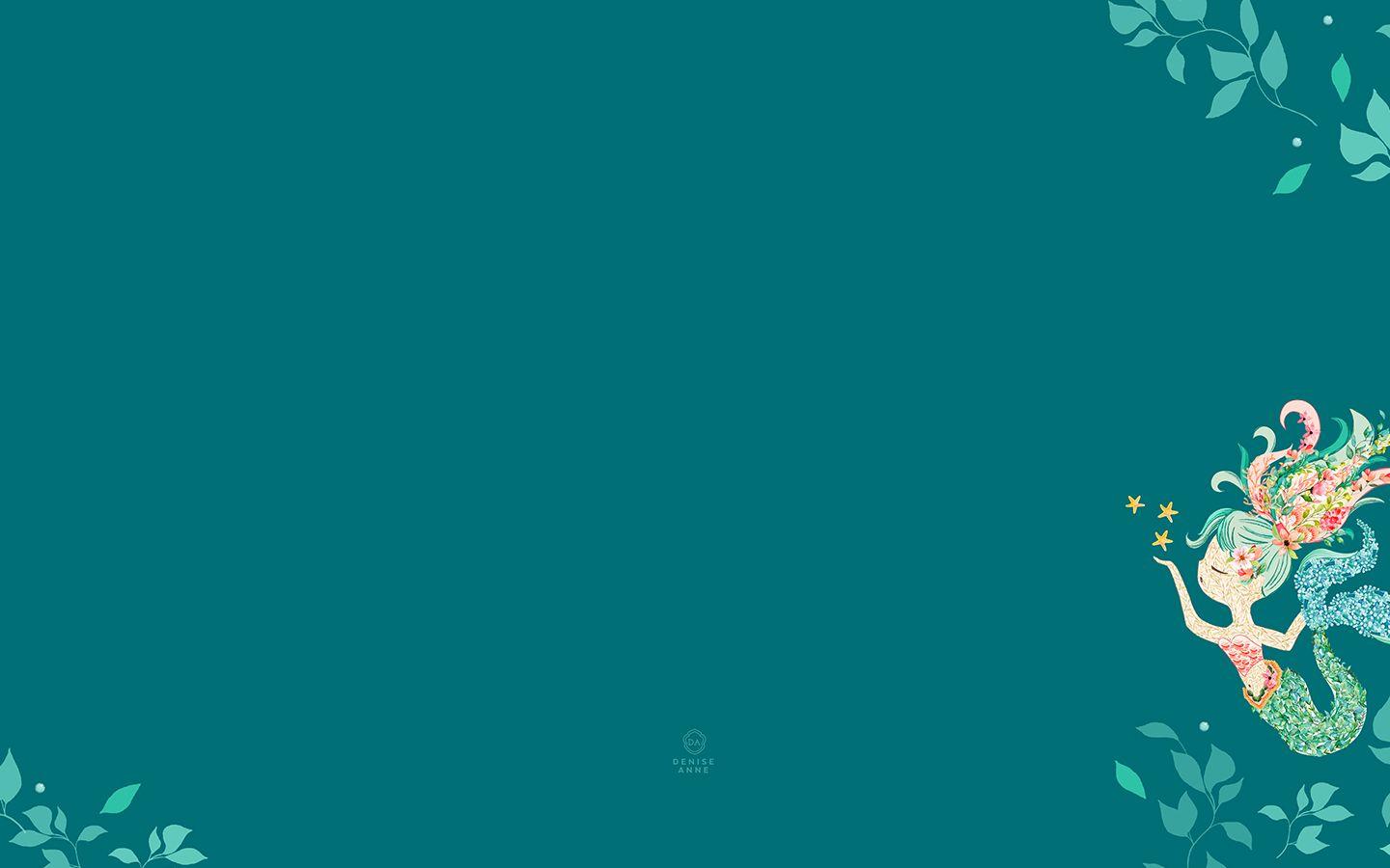 1440x900 Free Mermaid Floral Desktop Wallpaper