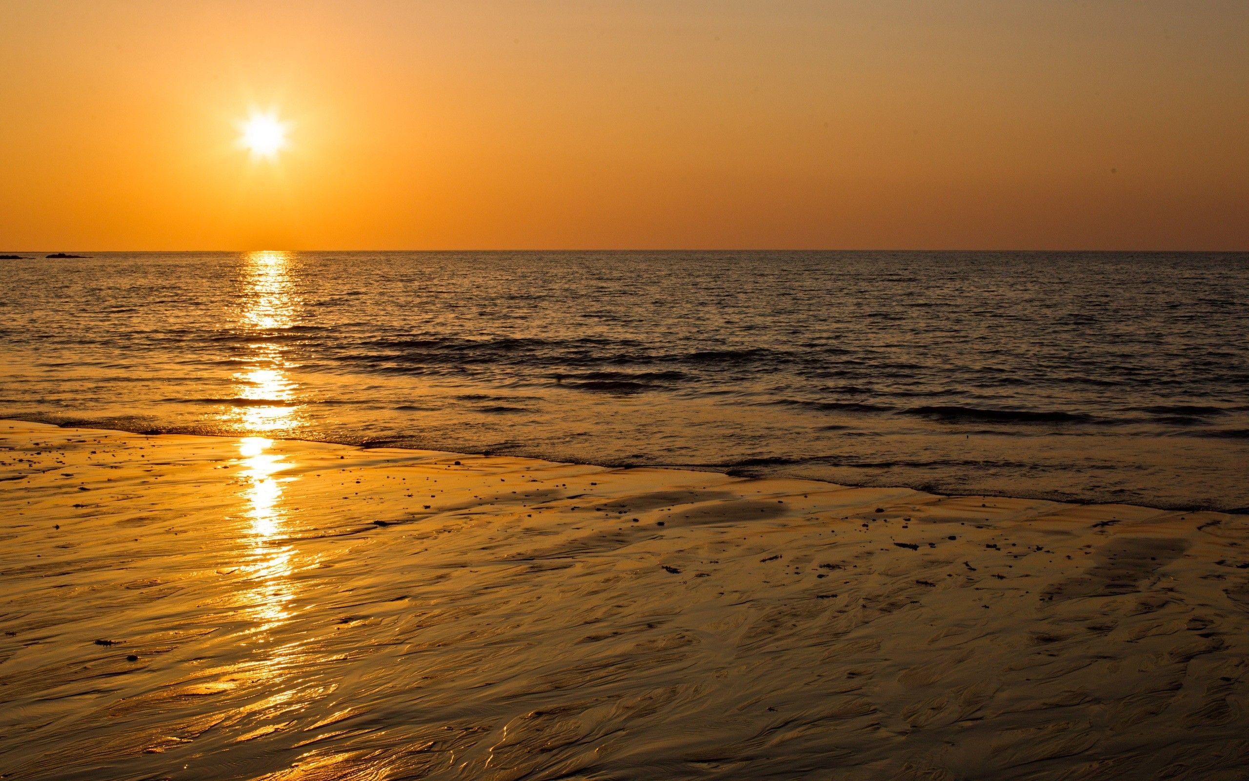 2560x1600 nature, Sun, Beach, Seascapes Wallpaper HD / Desktop and Mobile Background