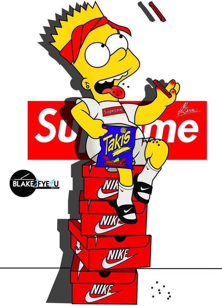871x1200 Nike Bart Simpson Wallpaper