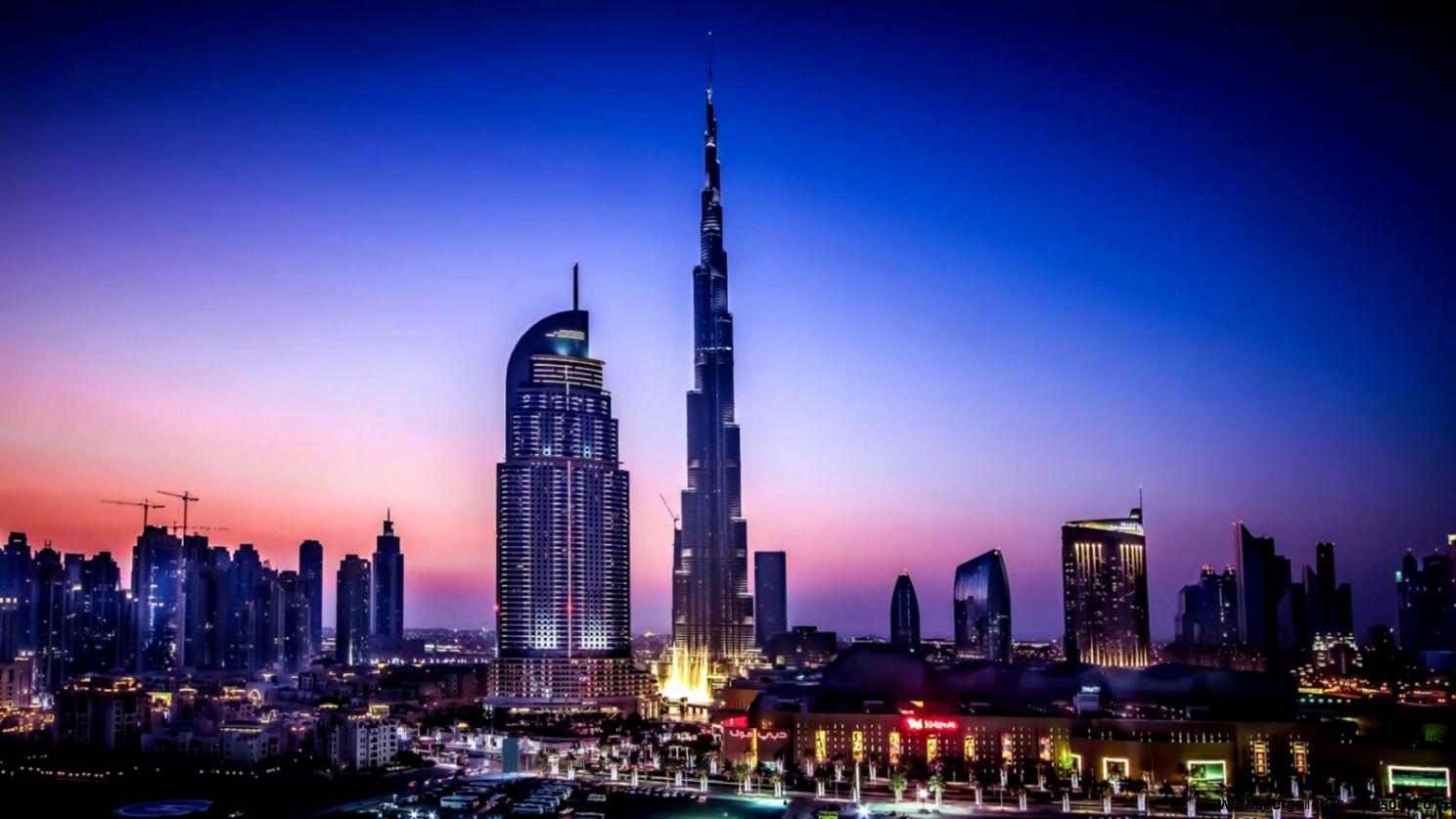 1488x837 Dubai City Skyline Widescreen HD Wallpaper