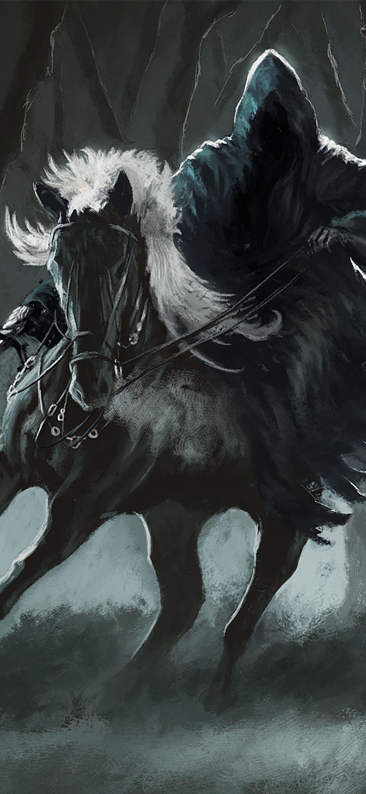 1242x2688 Dark Horse Rider 4k iPhone XS MAX HD 4k Wallpaper, Image, Background, Photo and Picture