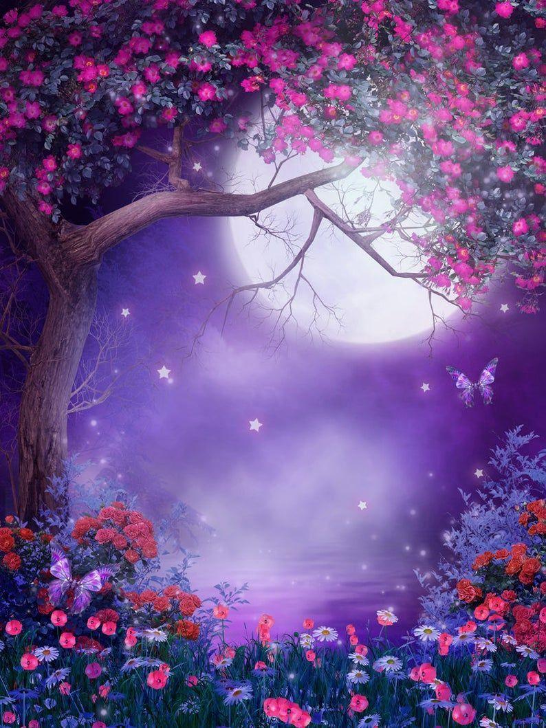 794x1059 Fantasy Fairy Flowers Trees Gothic Photography Backdrops. Etsy. Beautiful wallpaper background, Photography backdrops, Nature wallpaper