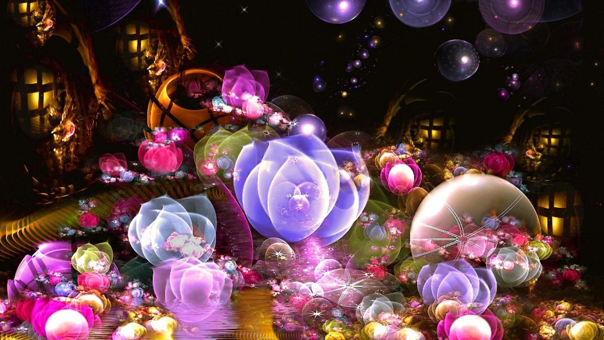 1920x1080 Download 1920x1080 HD Wallpaper flower fairy night magic latern, Desktop Background HD