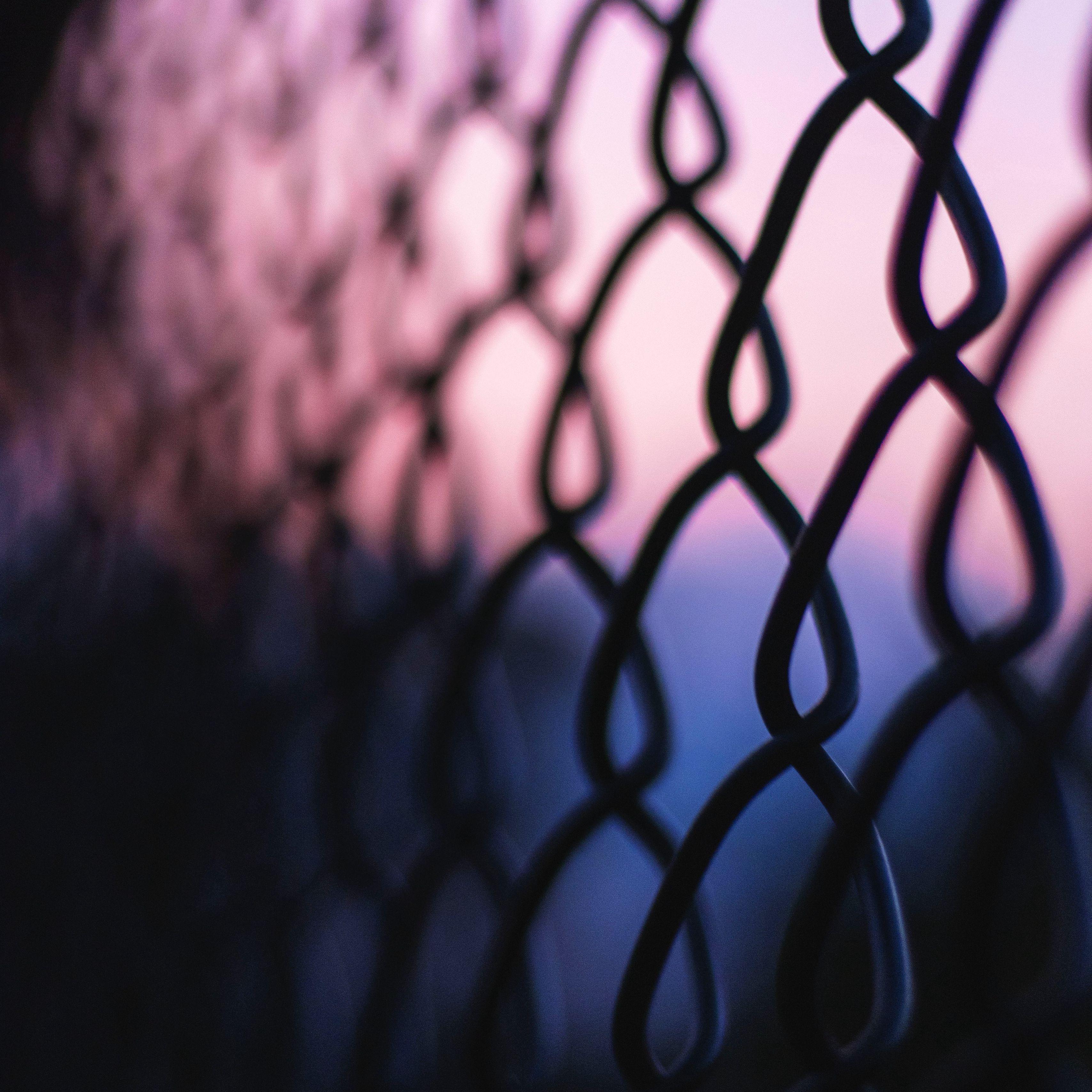 3415x3415 Download wallpaper 3415x3415 mesh, metal, fence, dark, macro ipad pro 12.9 retina for parallax HD background