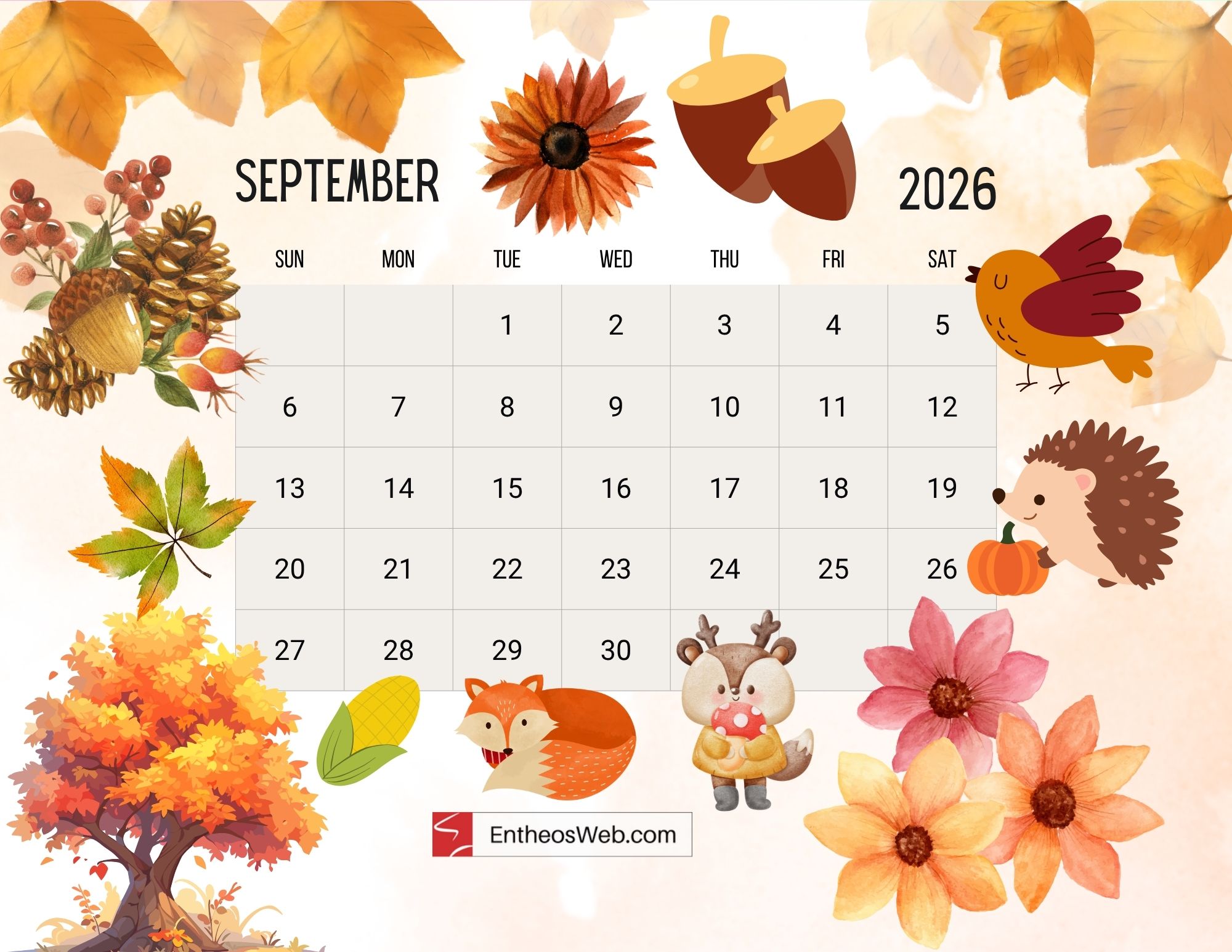 2000x1545 September 2026 Printable Planners