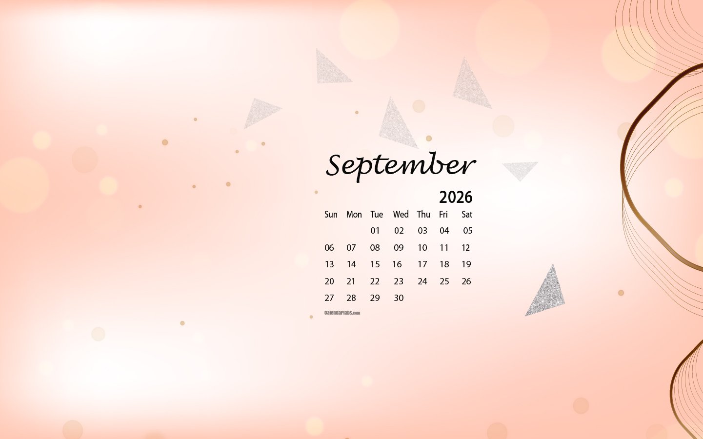 1441x900 September 2026 Desktop Wallpaper Calendar