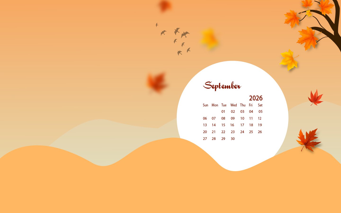 1441x901 September 2026 Desktop Wallpaper Calendar