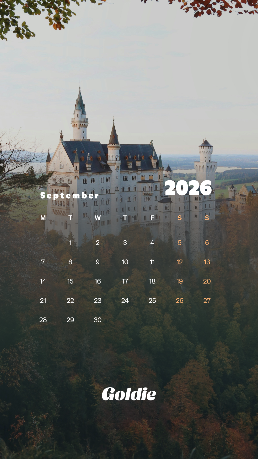 1080x1920 Free September 2026 Wallpaper Calendars