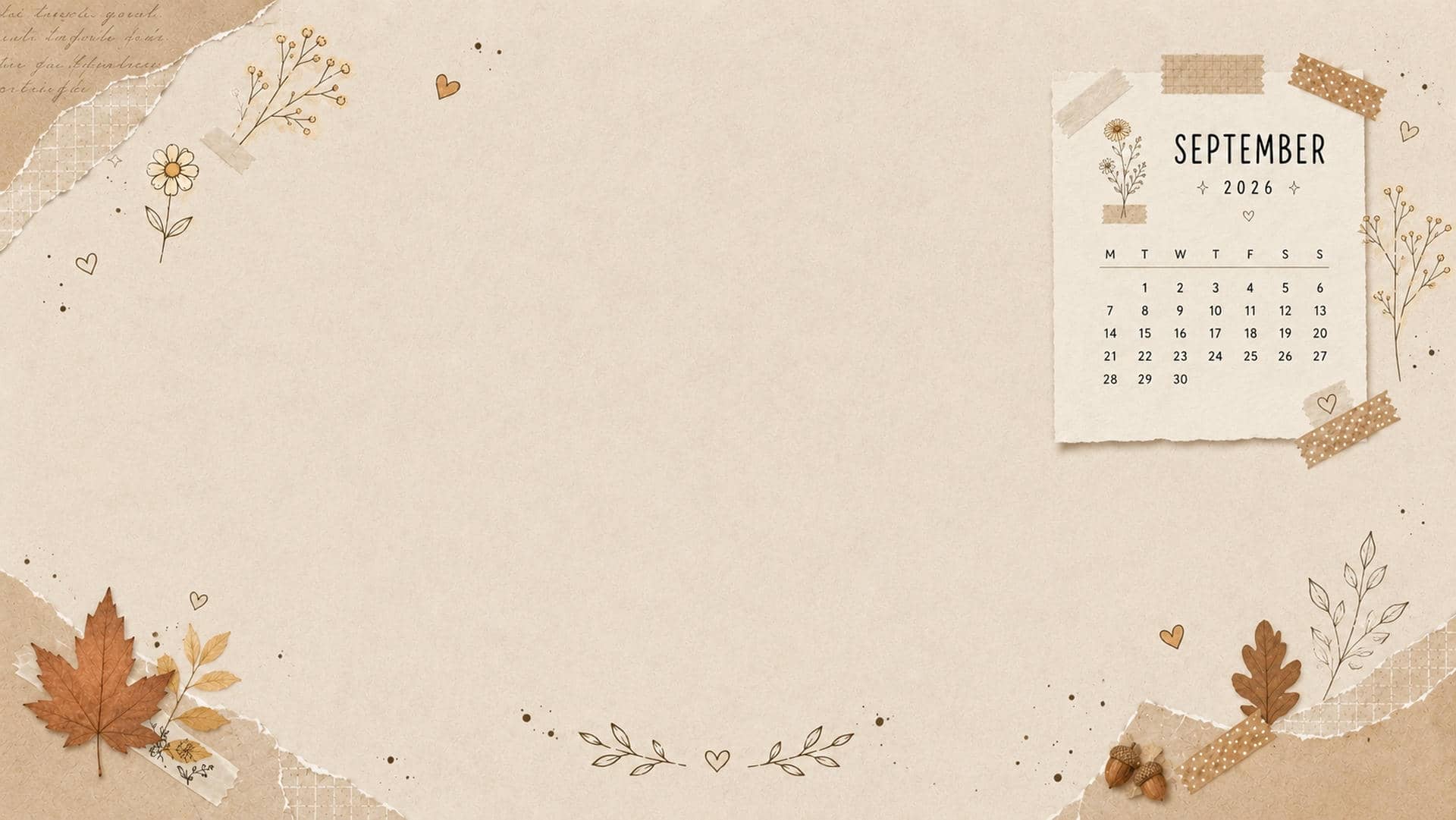1920x1081 September Calendar Wallpaper Desktop & Phone Background