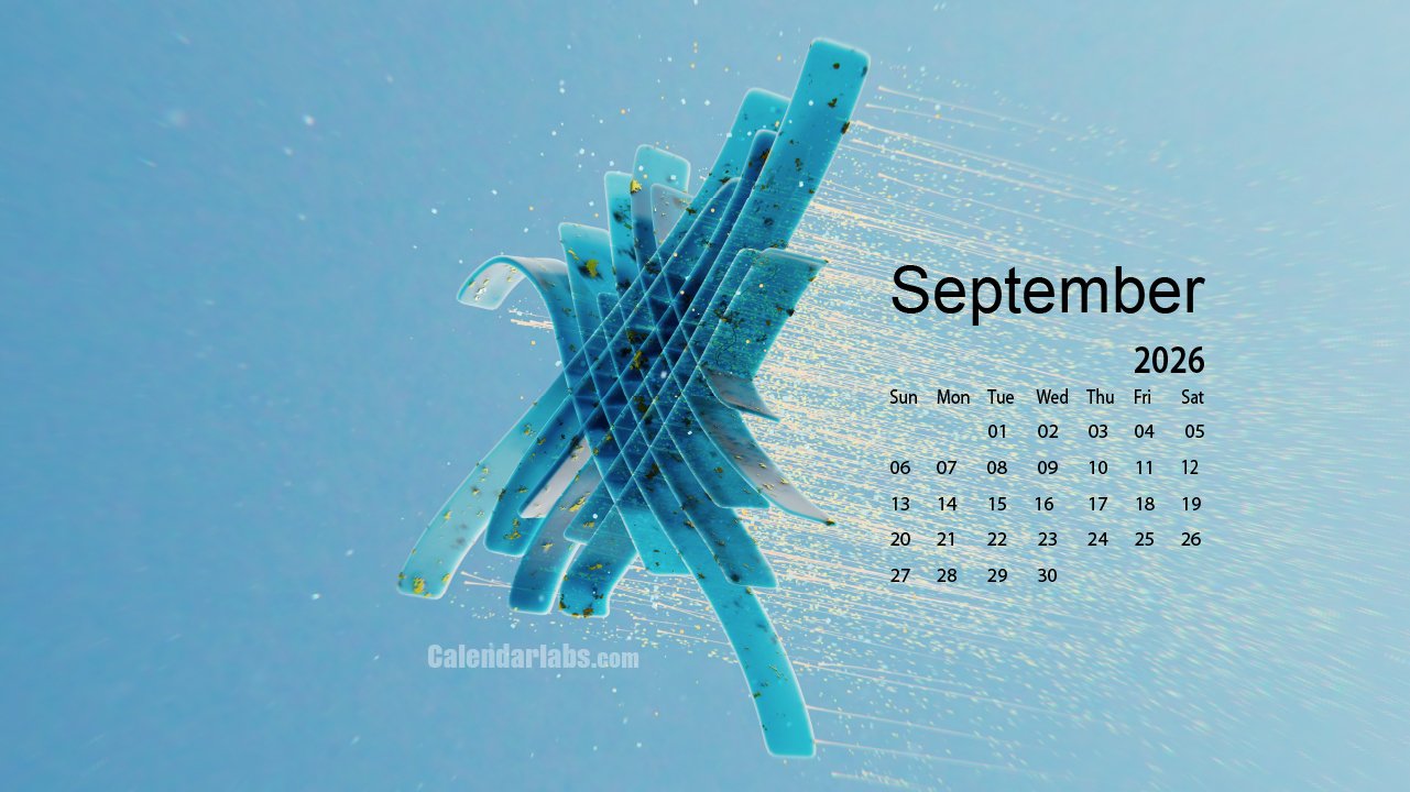 1281x720 September 2026 Desktop Wallpaper Calendar