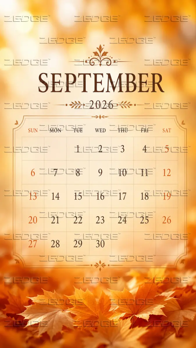 674x1198 September 2026 wallpaper by Calendar By SD