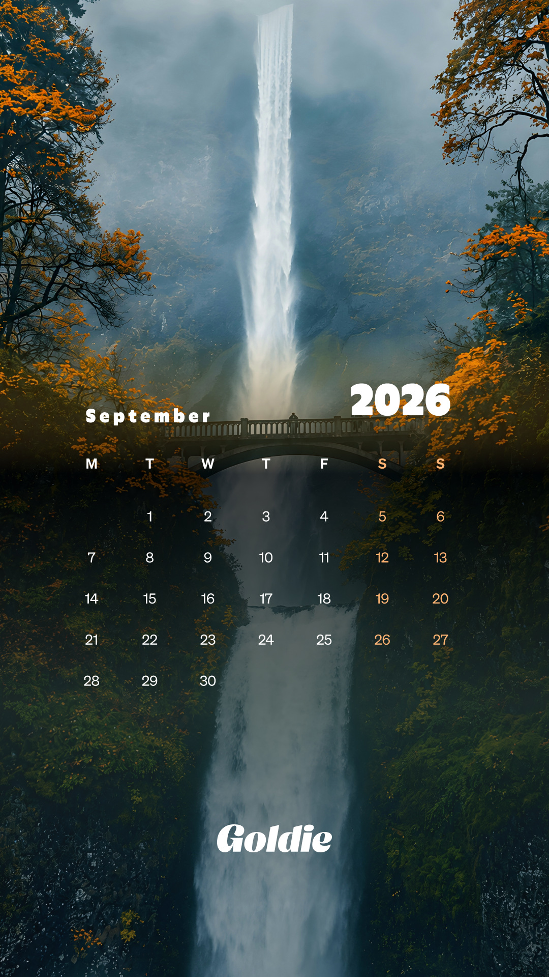 1080x1920 Free September 2026 Wallpaper Calendars