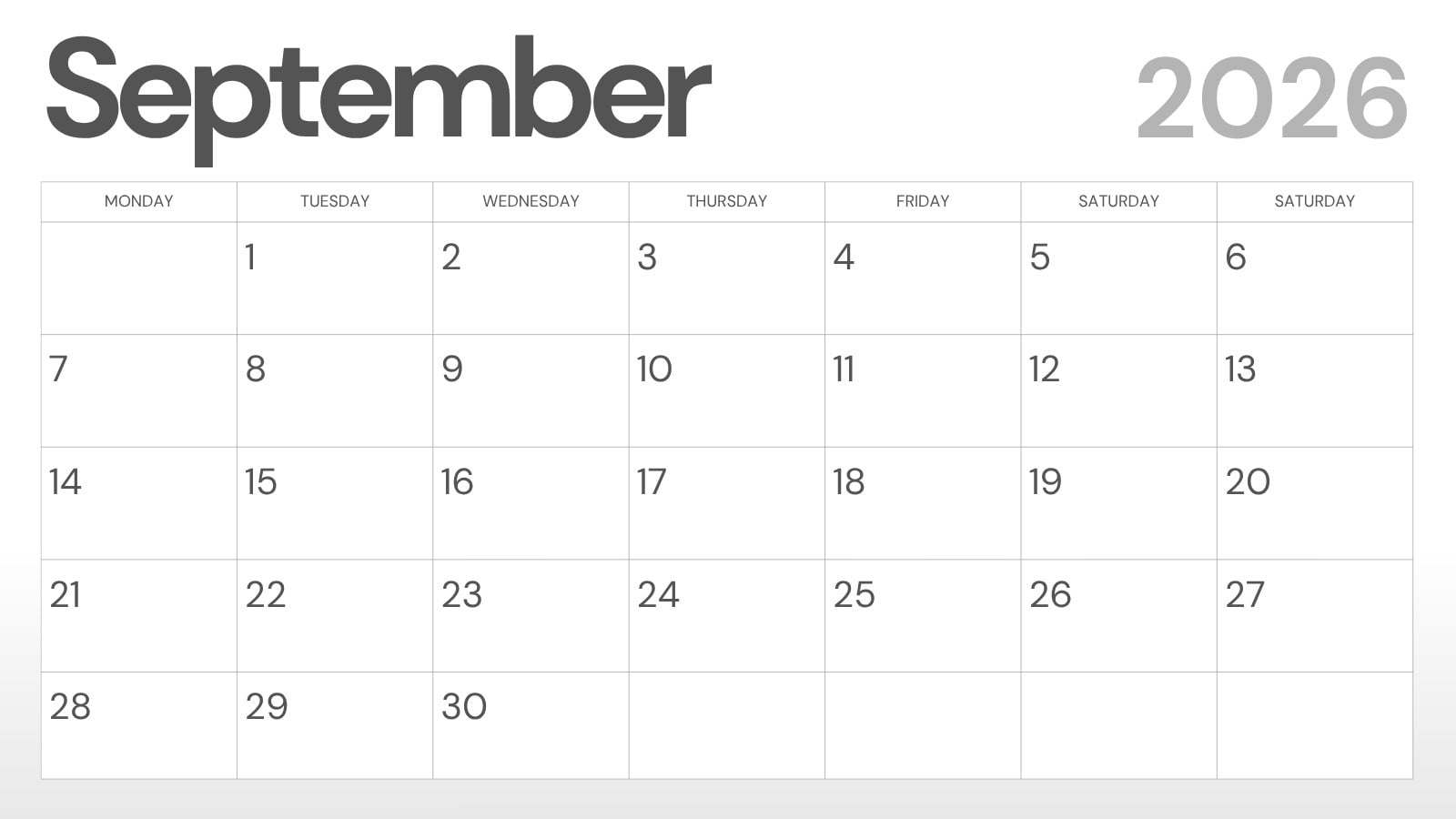 1600x900 Free and customizable september templates