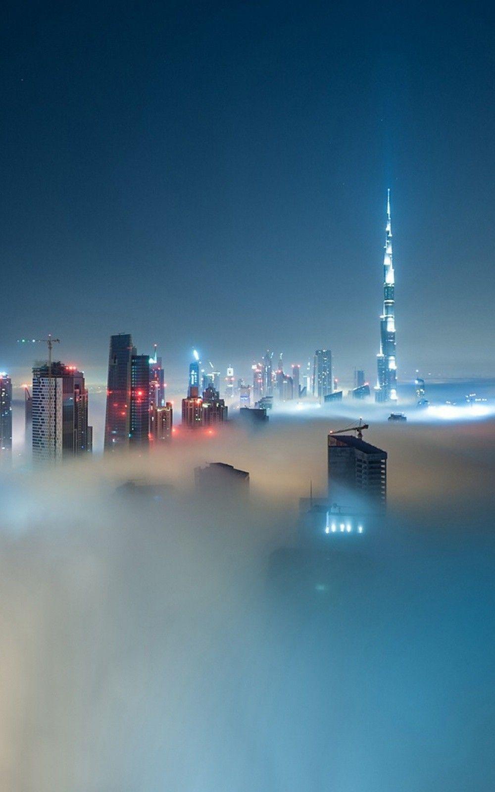 1000x1600 Architecture Iphone Plus Wallpaper Foggy Dubai Skyline Iphone Plus