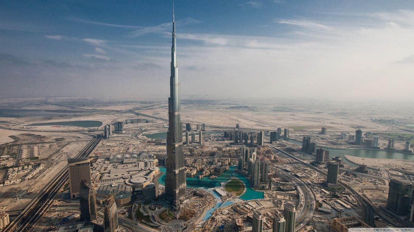 1366x768 Burj Khalifa, Dubai, United Arab Emirates ❤ 4K HD Desktop Wallpaper
