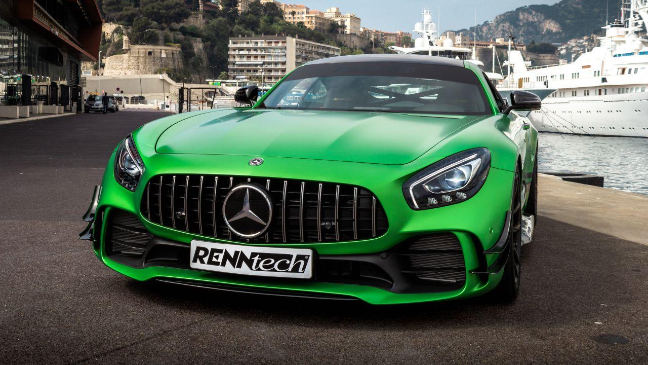1280x720 Download 1280x720 Wallpaper Mercedes Amg Gt R, Renntech Custom, Front, Green, Hd, Hdv, 720p, Widescreen, 1280x720 HD Image, Background, 8140
