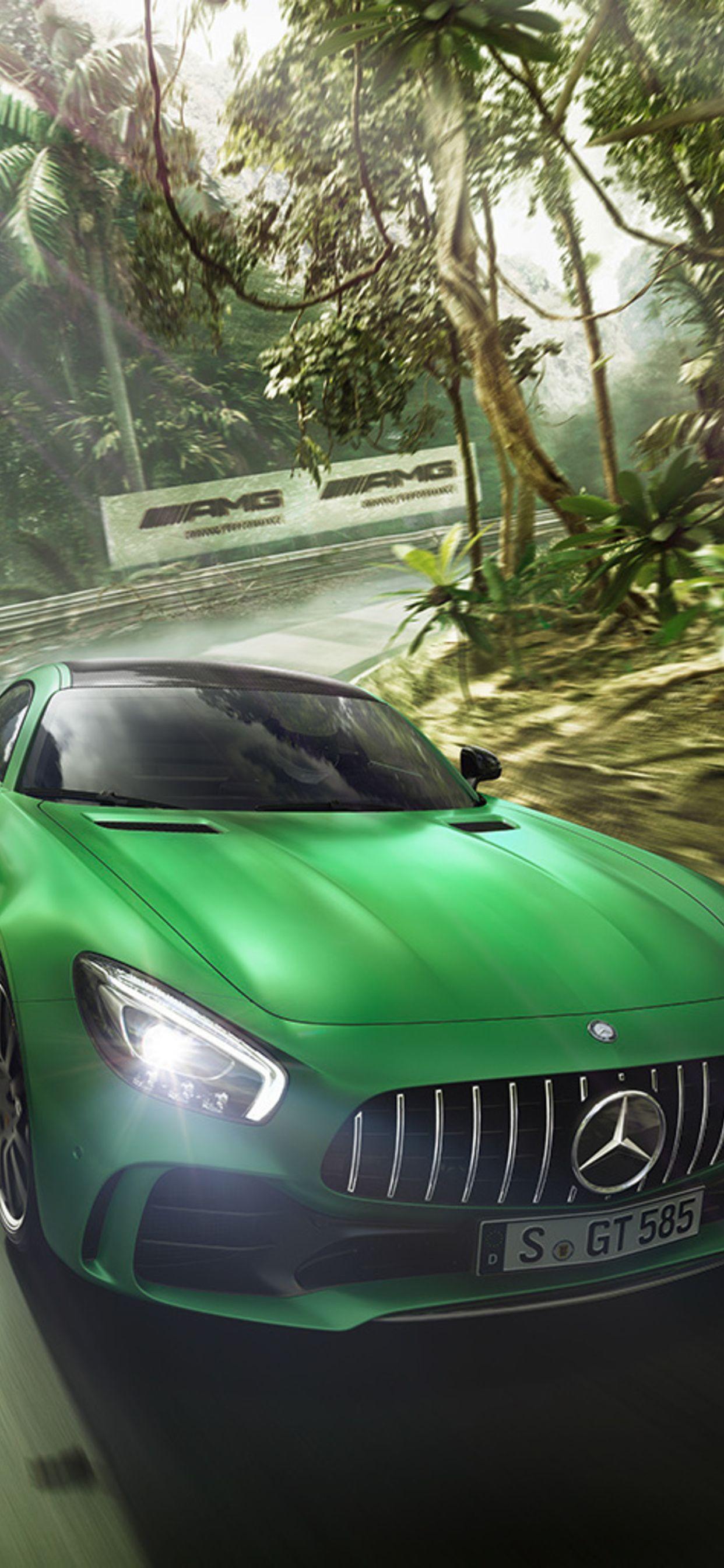 1242x2688 Green Mercedes Benz AMG GT R iPhone XS MAX HD 4k Wallpaper, Image, Background, Photo and Picture