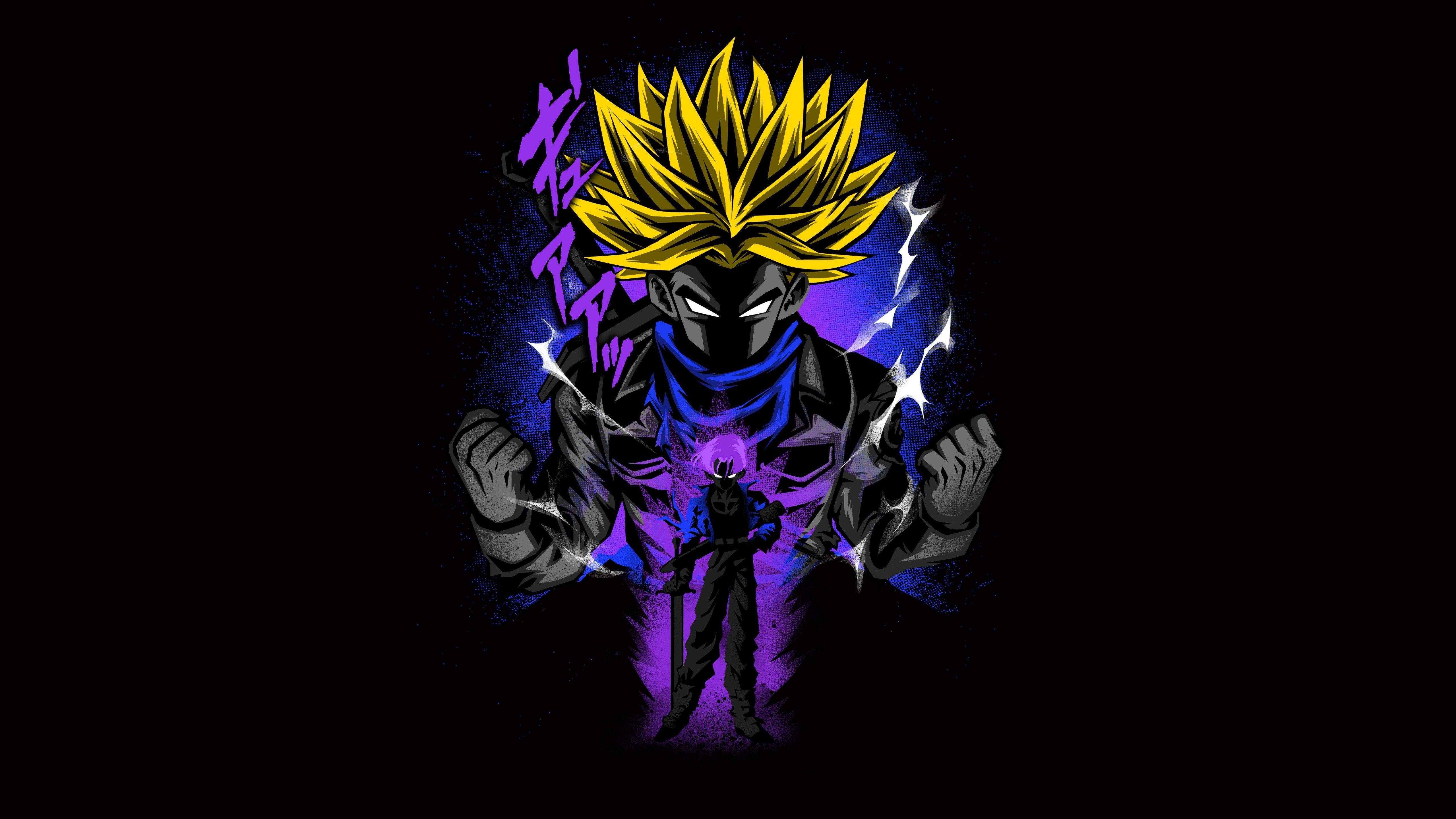 5120x2880 Son Goku Wallpaper 4K, Dragon Ball Z, Anime Series, Black Background, Black Dark