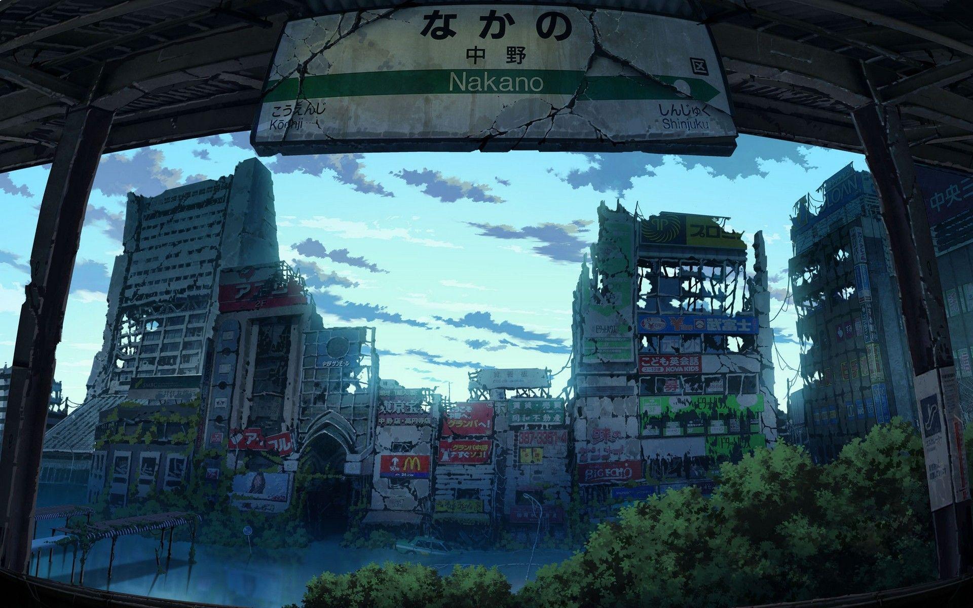 1920x1200 Anime City Scenery Wallpaperx1200