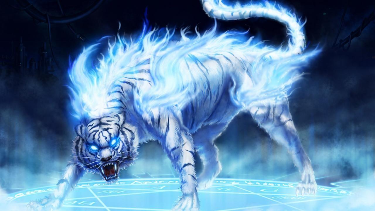 1280x720 Lightning Cool Tiger