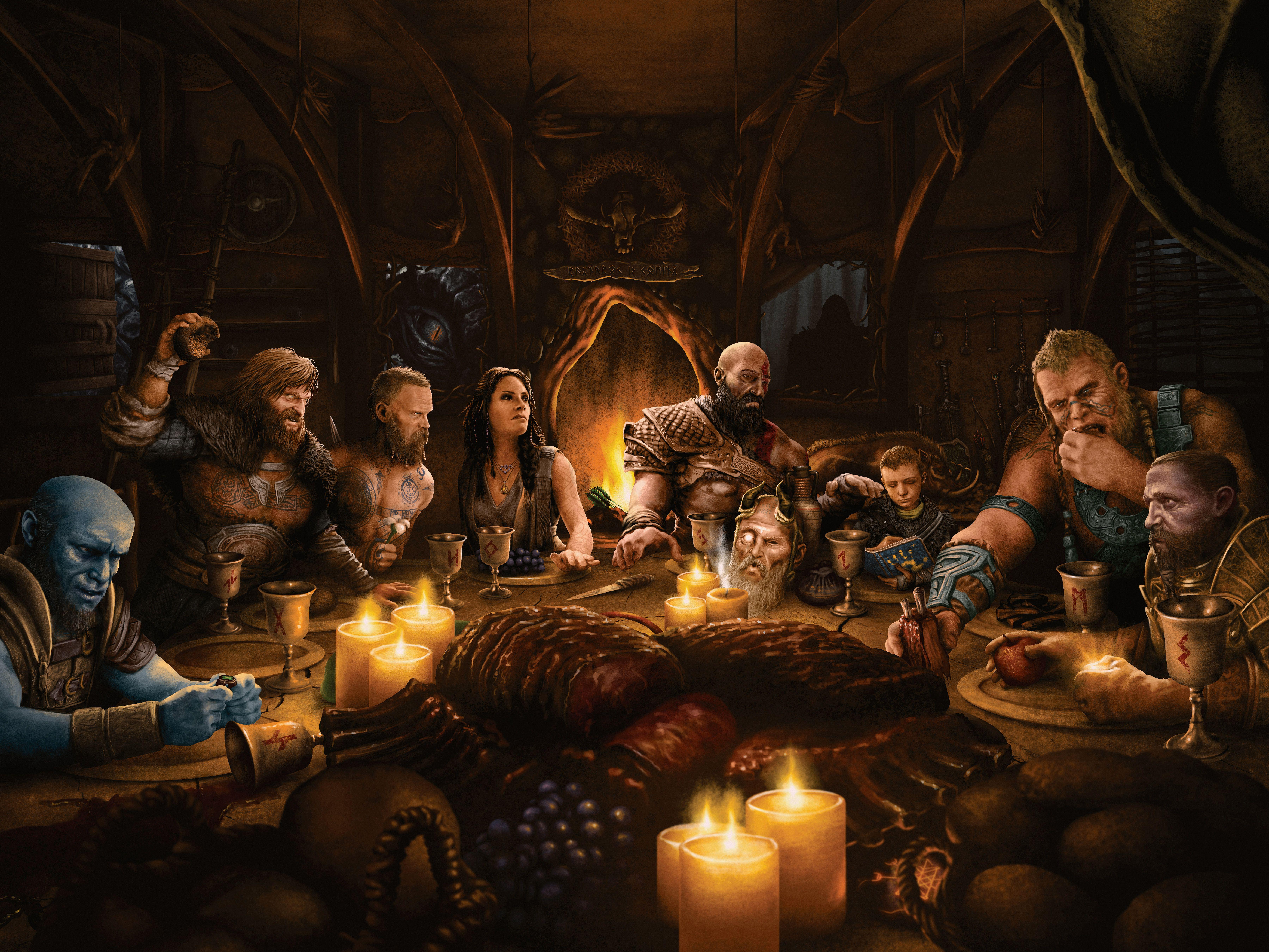 7200x5400 god of war god of war, 2018 games, games, ps games, hd, 4k, kratos, atreus, 5k, 8k