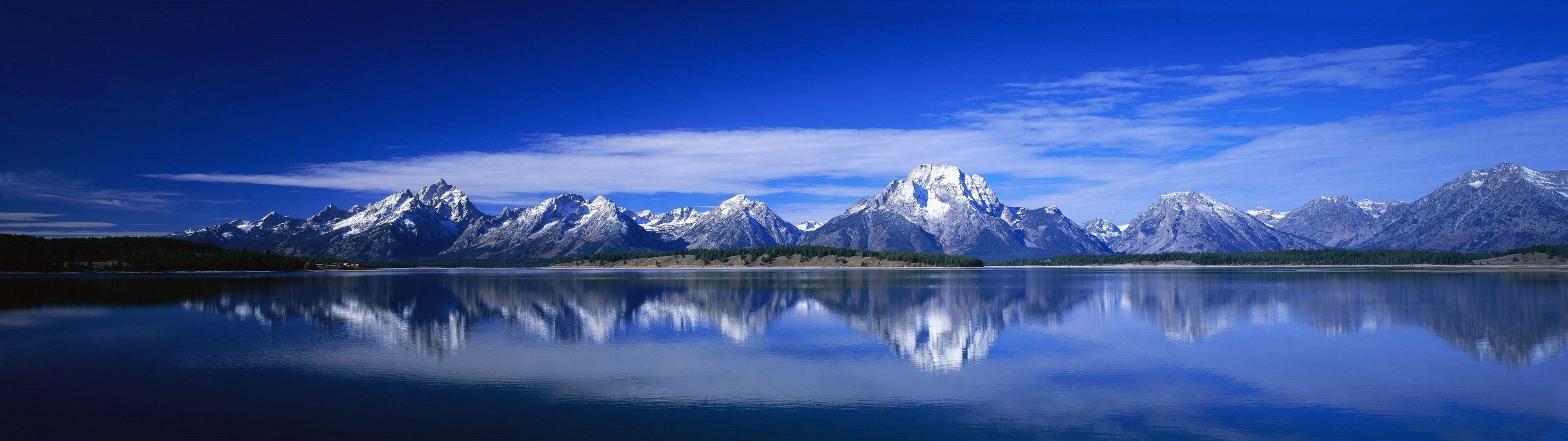 3840x1080 Mountains Dual Screen Wallpaperx1080. Dual screen wallpaper, Widescreen wallpaper, Panoramic