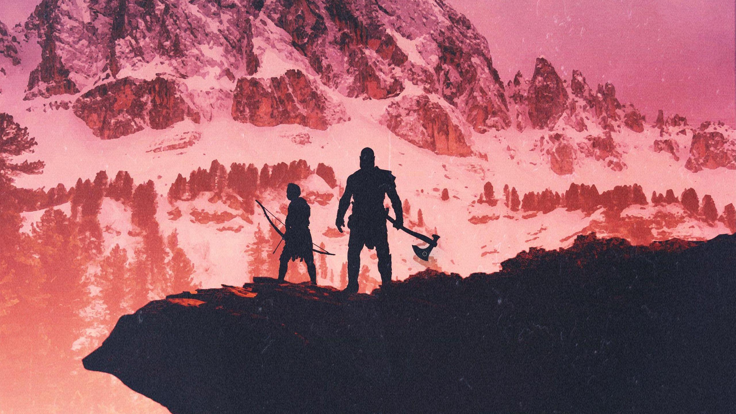 2560x1440 Kratos Atreus in God of War 2 Wallpaper