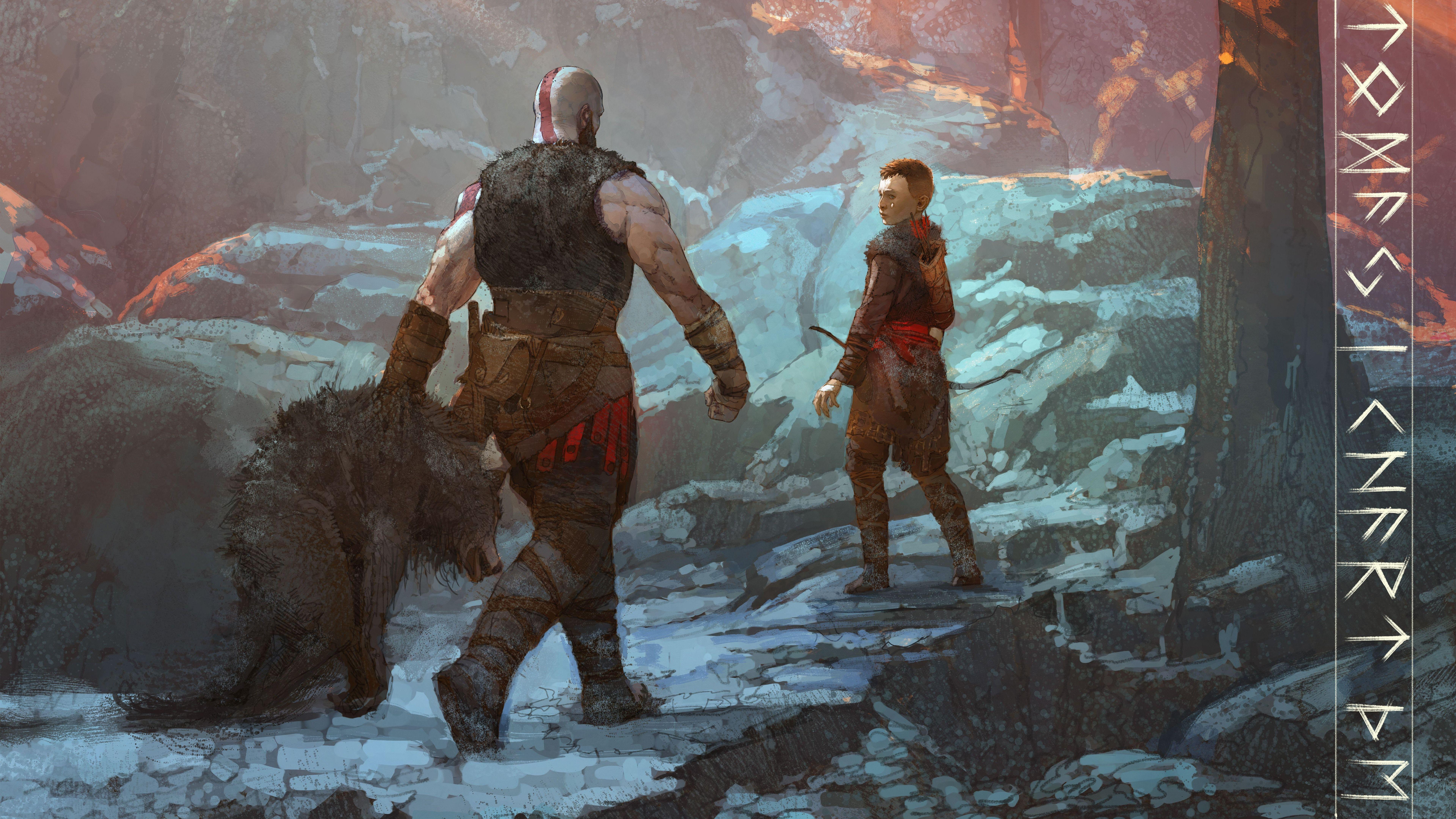 7680x4320 Kratos and Atreus God of War Ps4 8K
