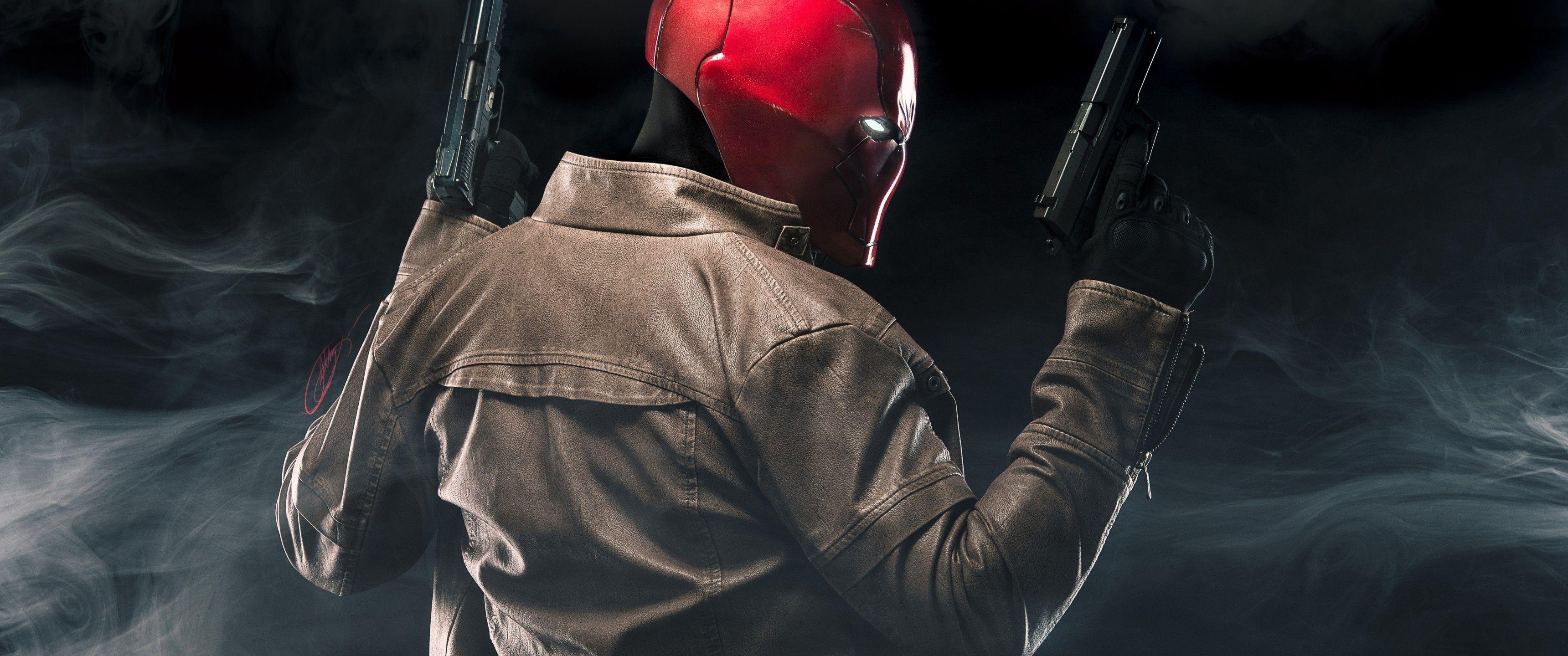 3440x1440 Red Hood, Dc Universe, Back View, Helmet Hood Wallpaper & Background Download
