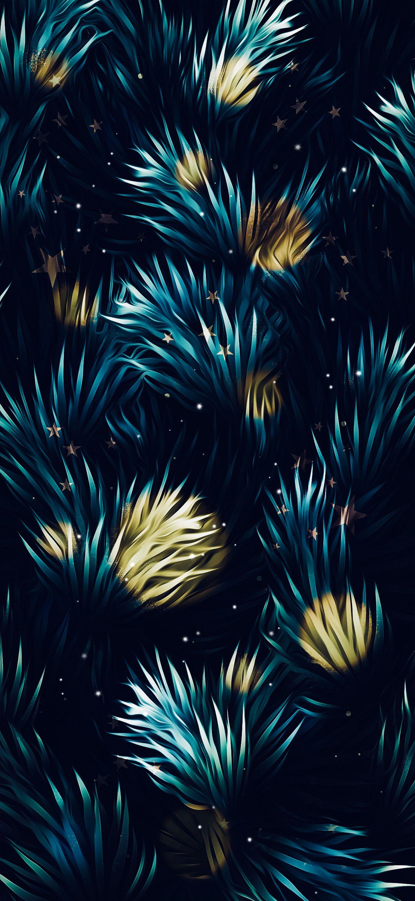 1436x3113 Christmas tree (Blue & Gold)