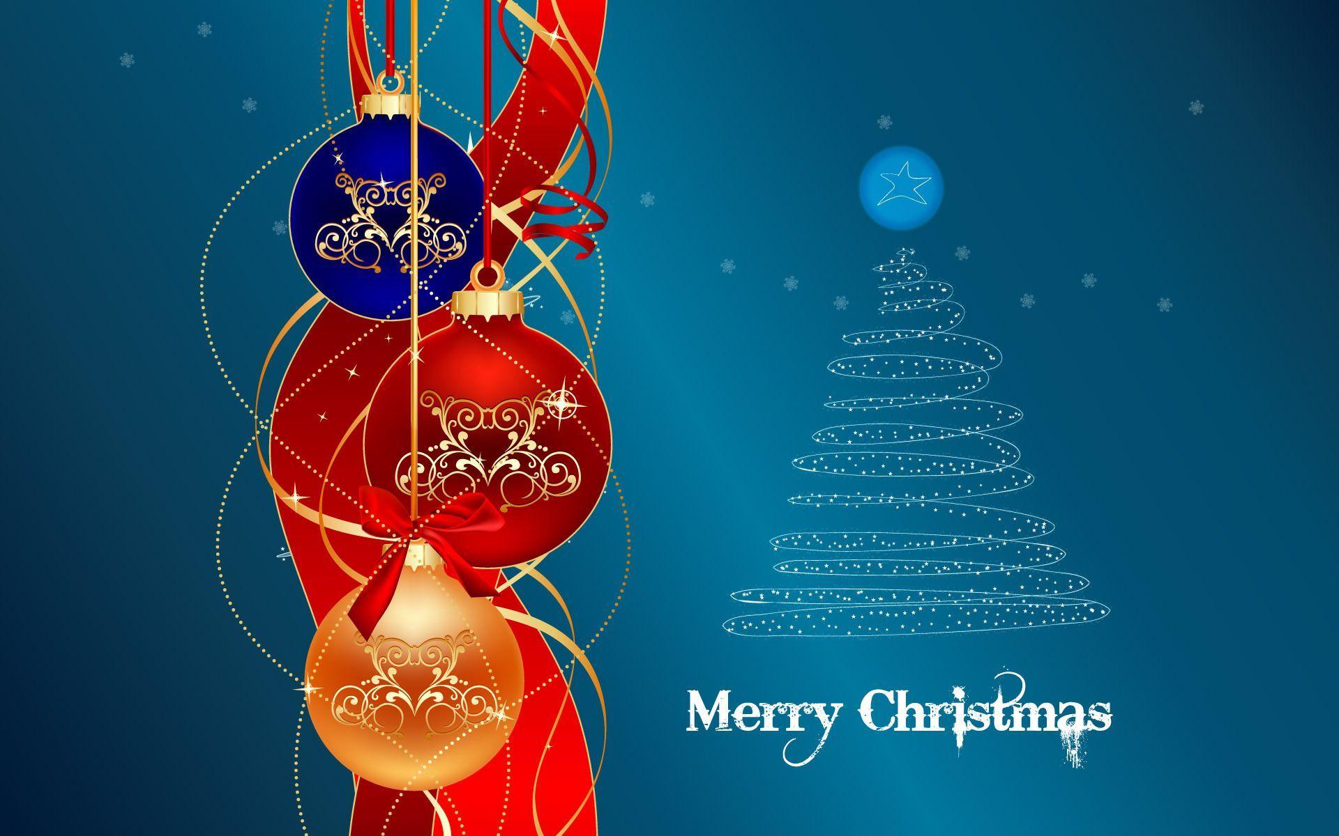 1920x1200 Merry Christmas tree ornaments ribbon blue red gold wallpaper. Merry christmas wallpaper, Merry christmas image, Merry christmas wishes