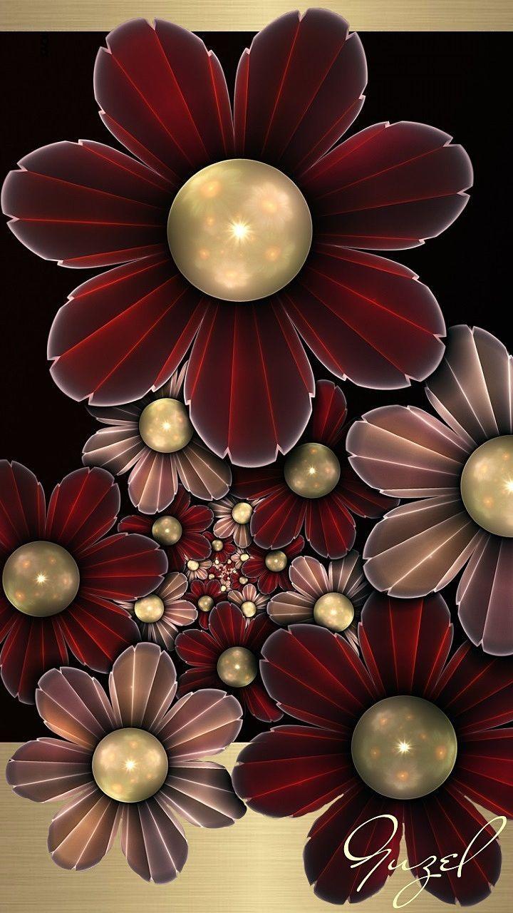 720x1280 Floral Wallpaper Maroon