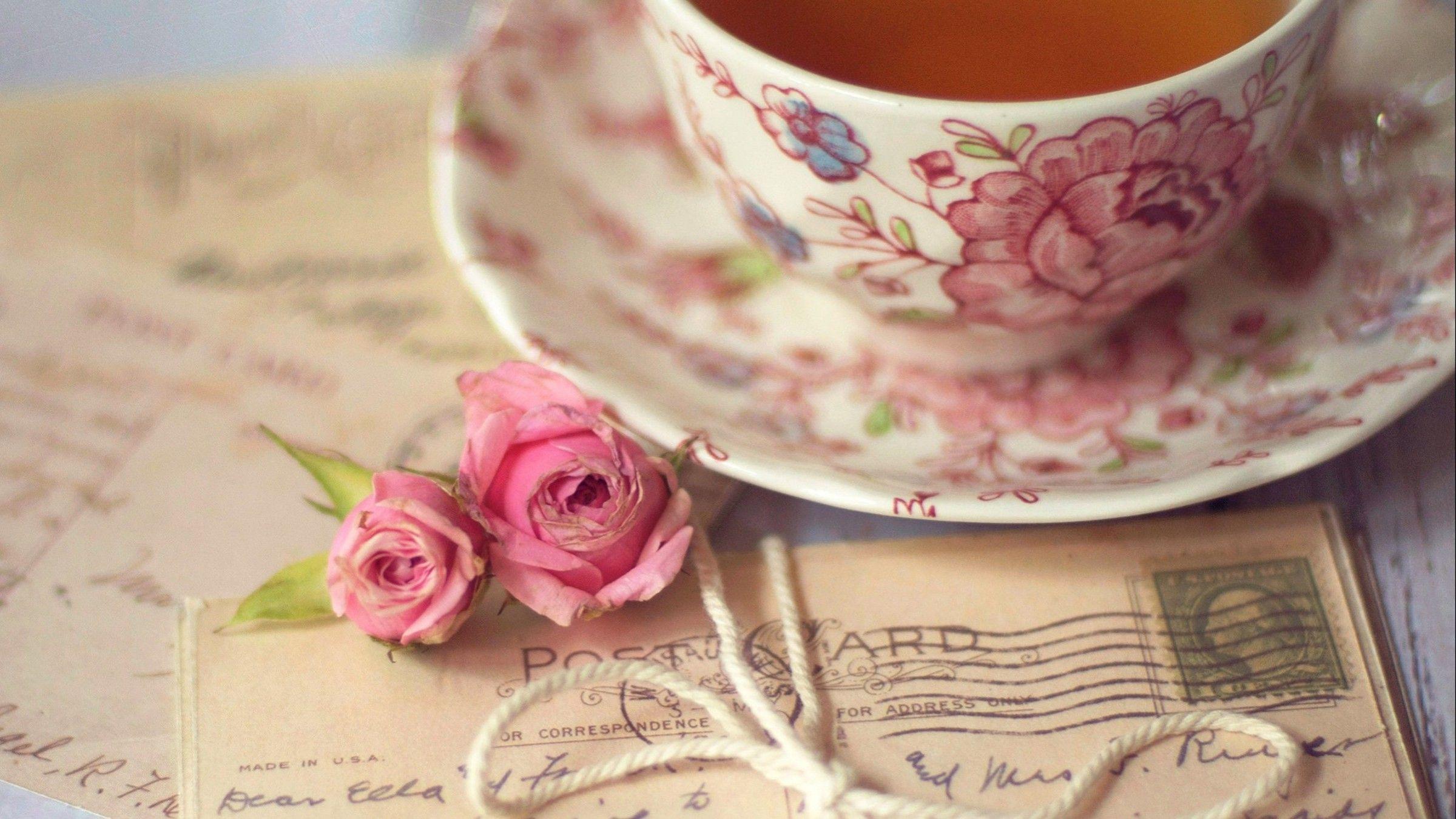 2400x1350 Romantic coffee wallpaper. PC
