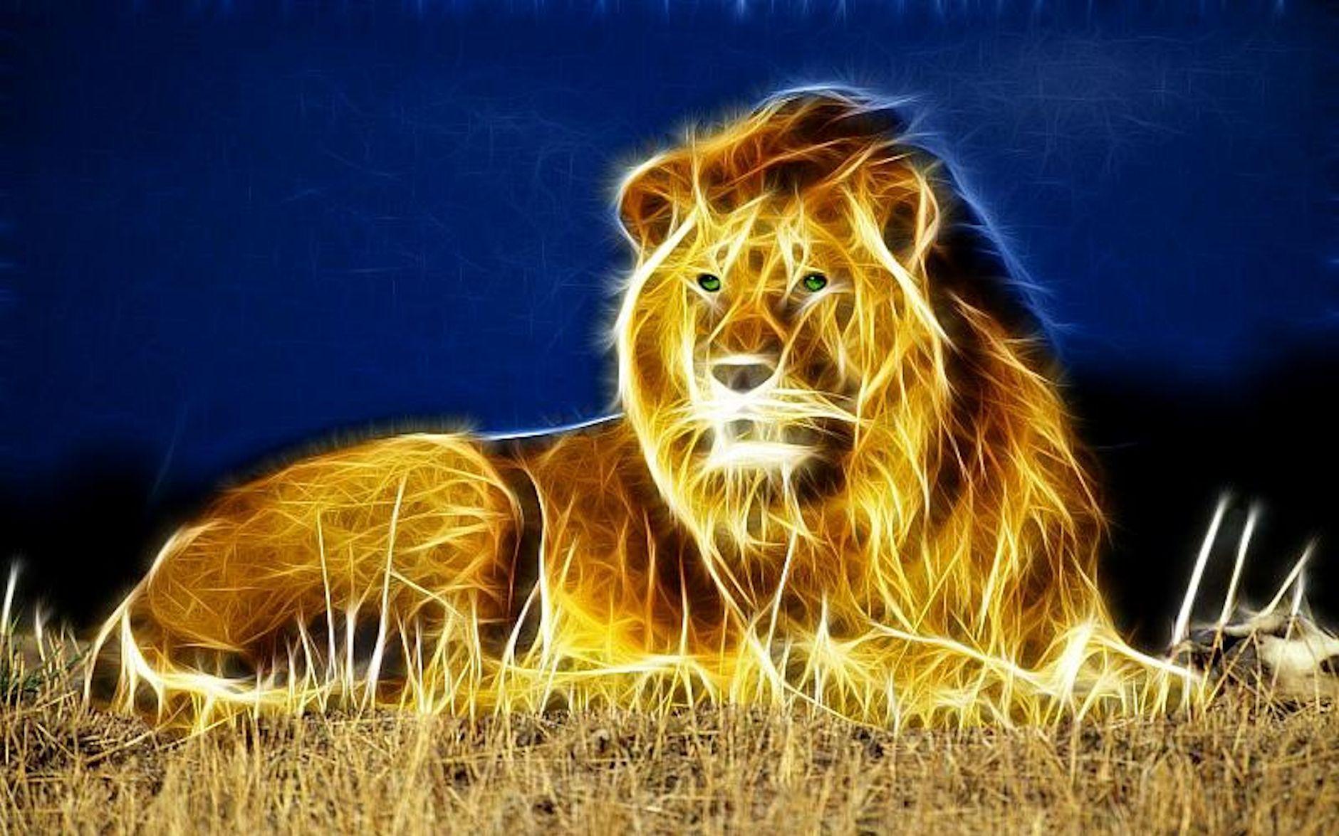 1880x1175 3D Lion Picture Wallpaper Lion Photo HD