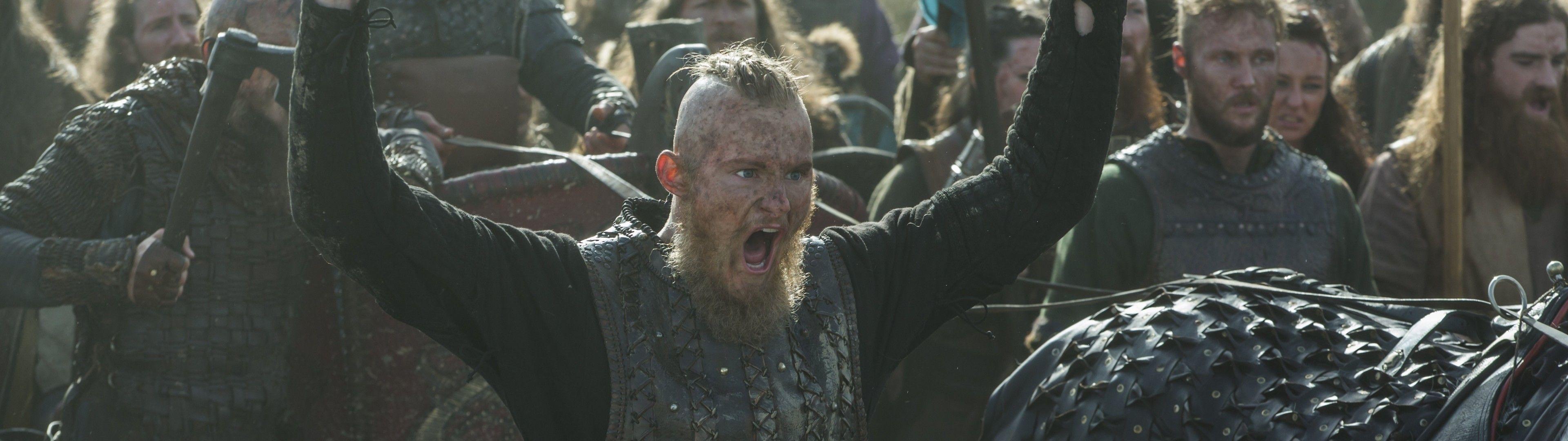 3840x1080 Ragnar, Vikings, Armor, Weapons, Tv Series