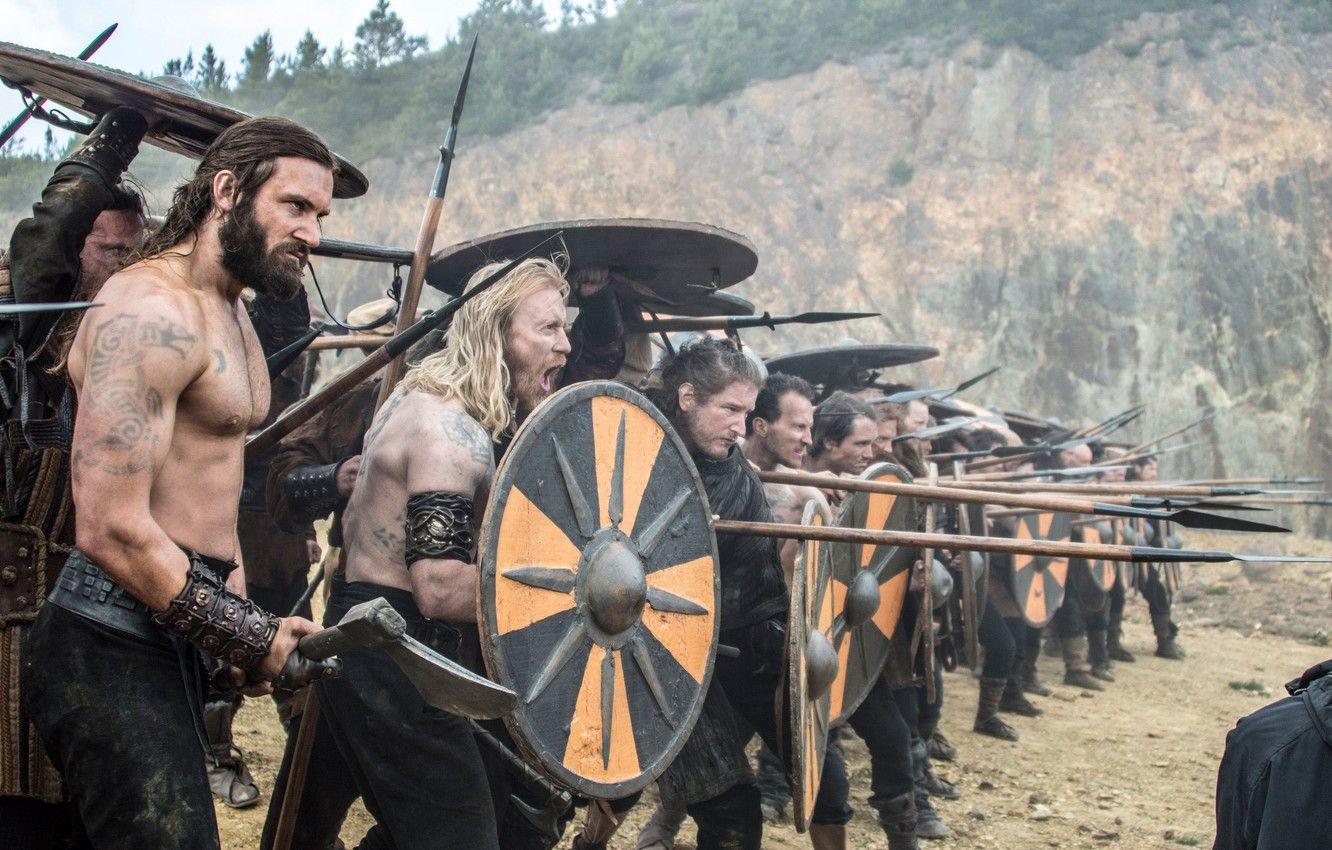 1332x850 Wallpaper weapons, the series, warriors, shields, drama, Vikings, historical, The Vikings, Clive Standen, Rollo, voltage image for desktop, section фильмы