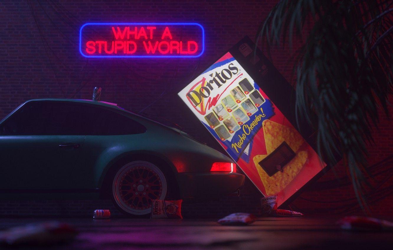 1332x850 Wallpaper Auto, Machine, Style, Machine, Art, 80s, Porsche Style, Neon, Rendering, Illustration, Concept Art, Vehicles, 80's, Synth, Retrowave image for desktop, section рендеринг