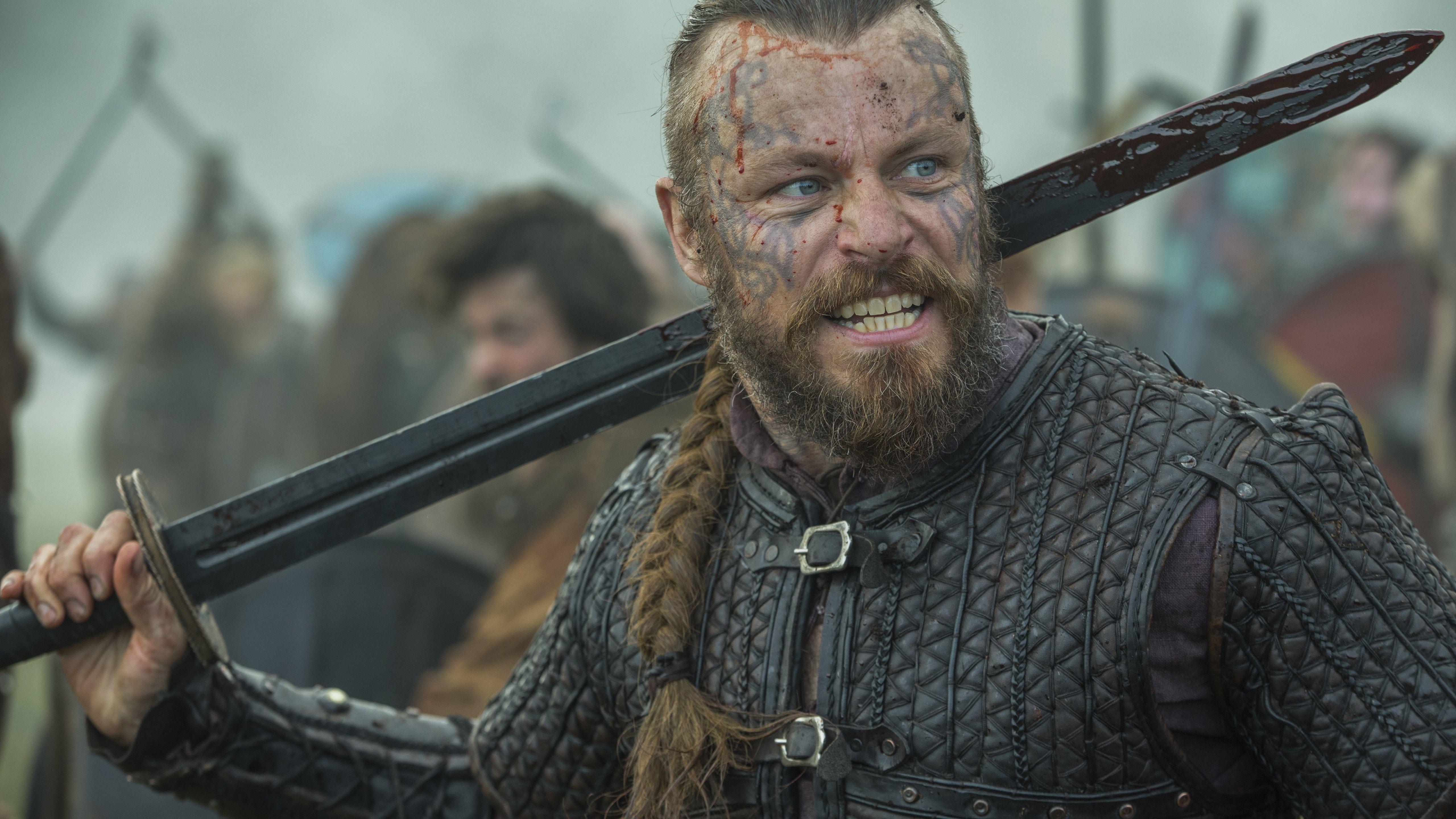 5120x2880 Wallpaper Vikings, season Travis Fimmel, Katheryn Winnick, 4K, 5K, Movies