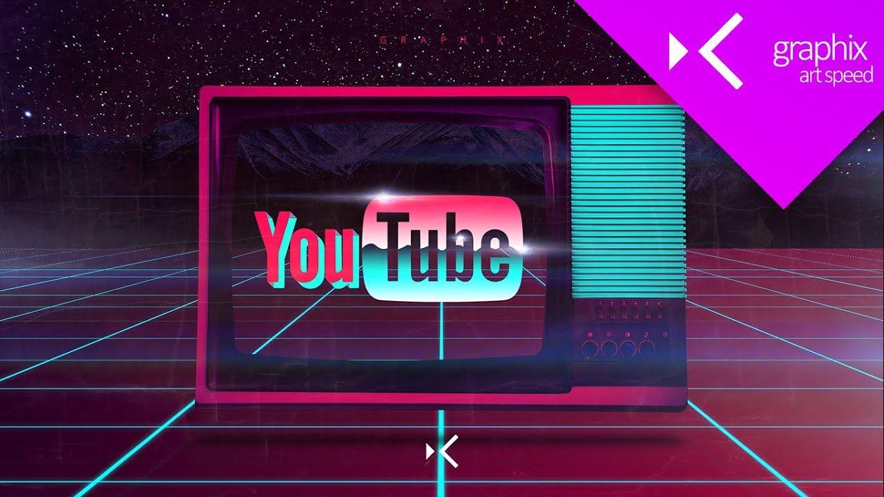 1280x720 Youtube Logo 80s Based Wallpaper Speed Graphic Design Concept. Photohop CC 2015