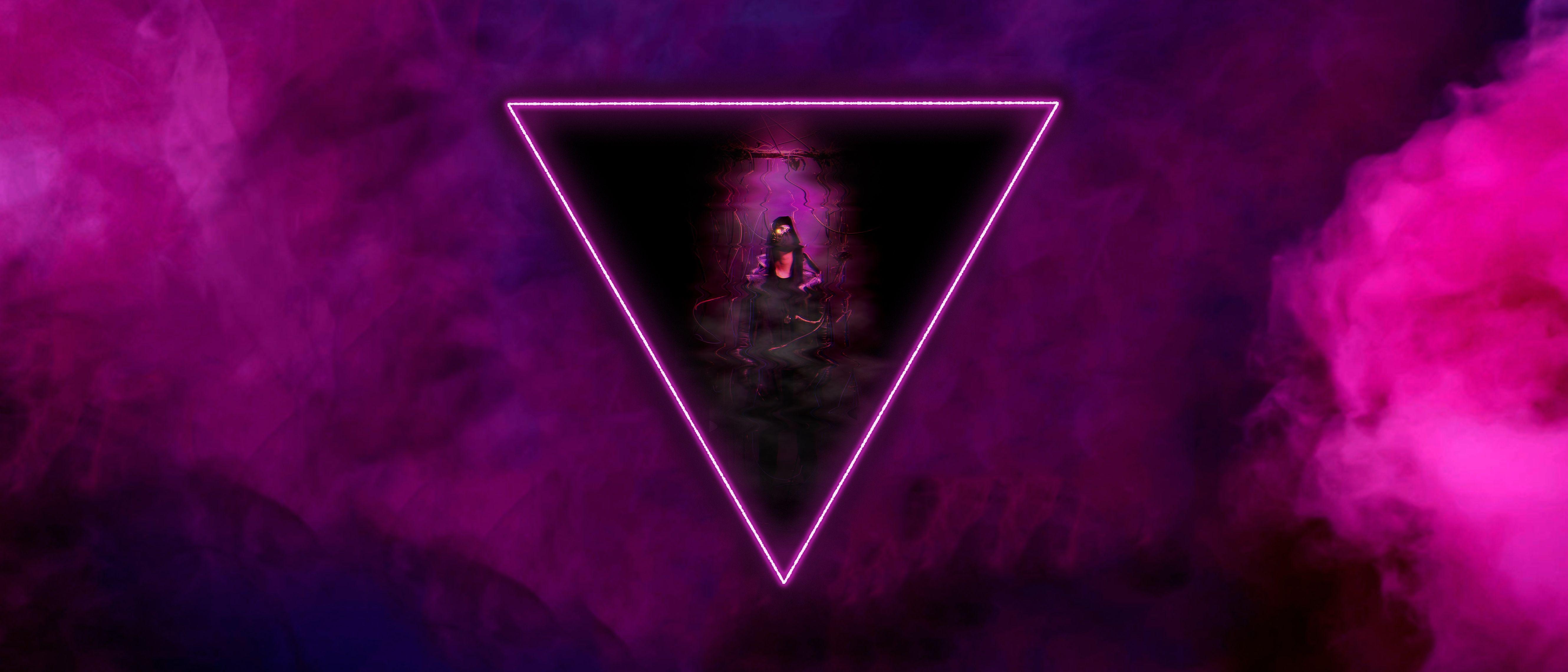 5320x2280 Cyberpunk Abstract Triangle Darkness .